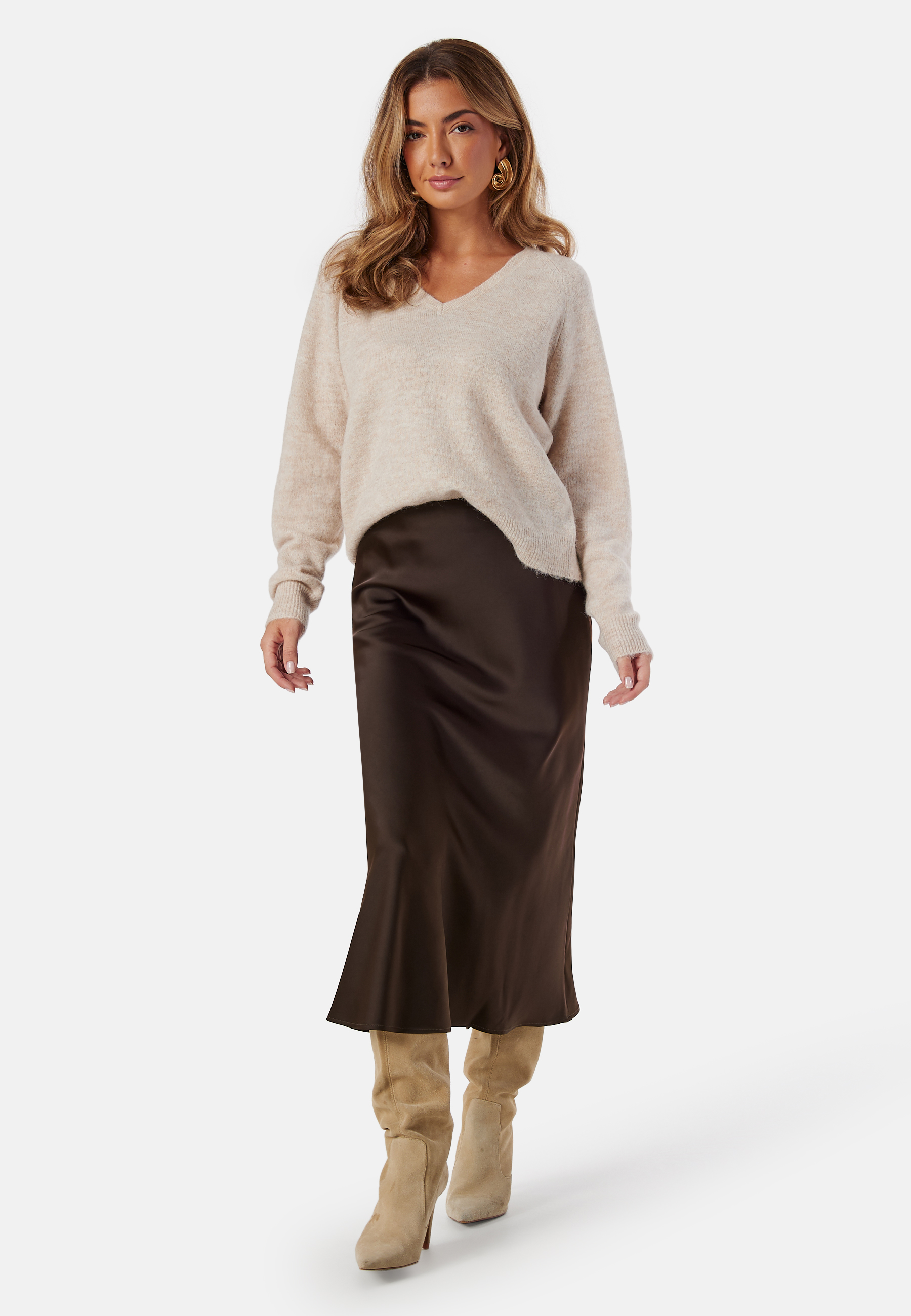 Lena High Waist Midi Skirt