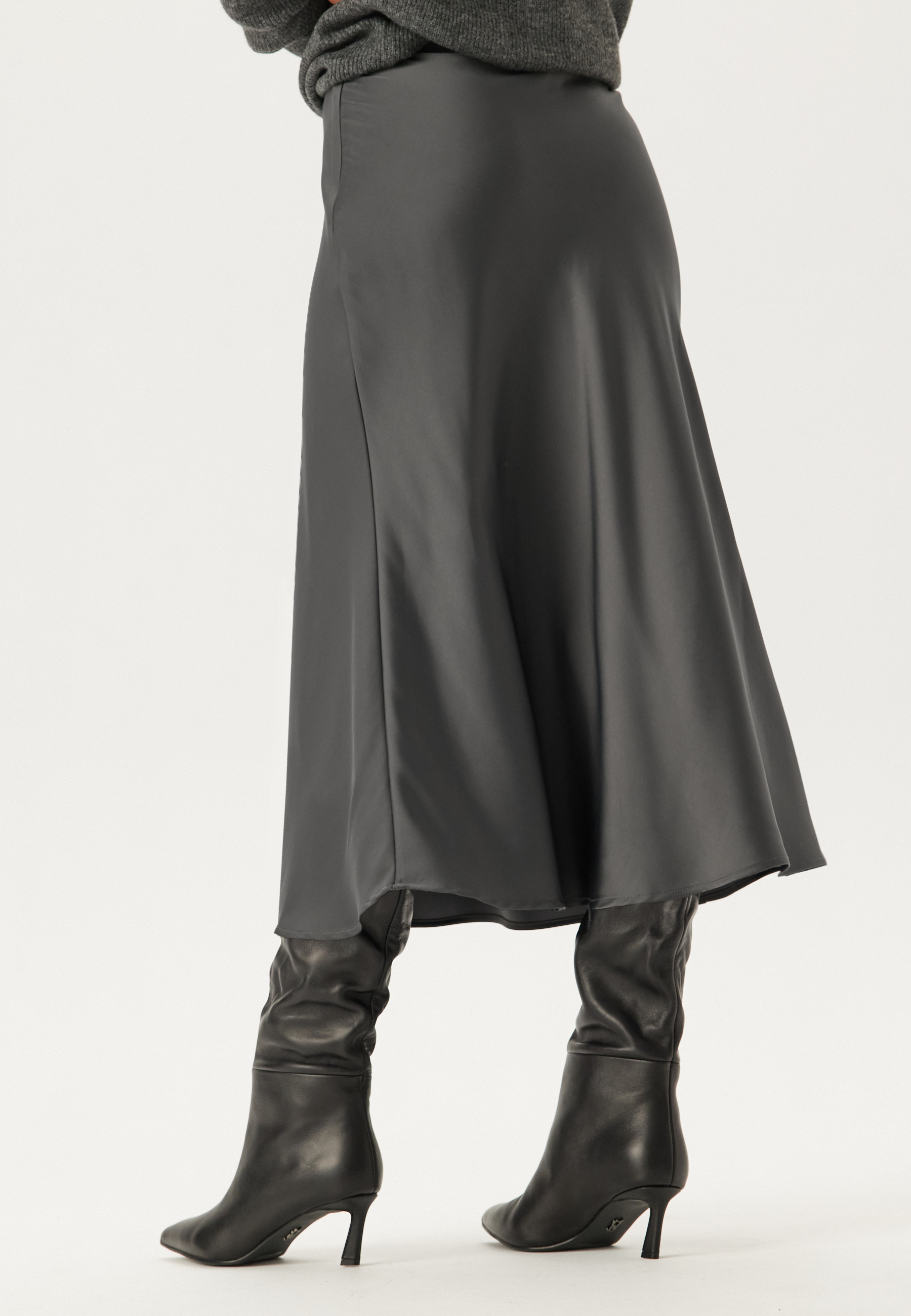 Alternativ bild 1 för Selected Femme - SLFLena HW Midi Skirt - Kjol - Volcanic Ash - 34