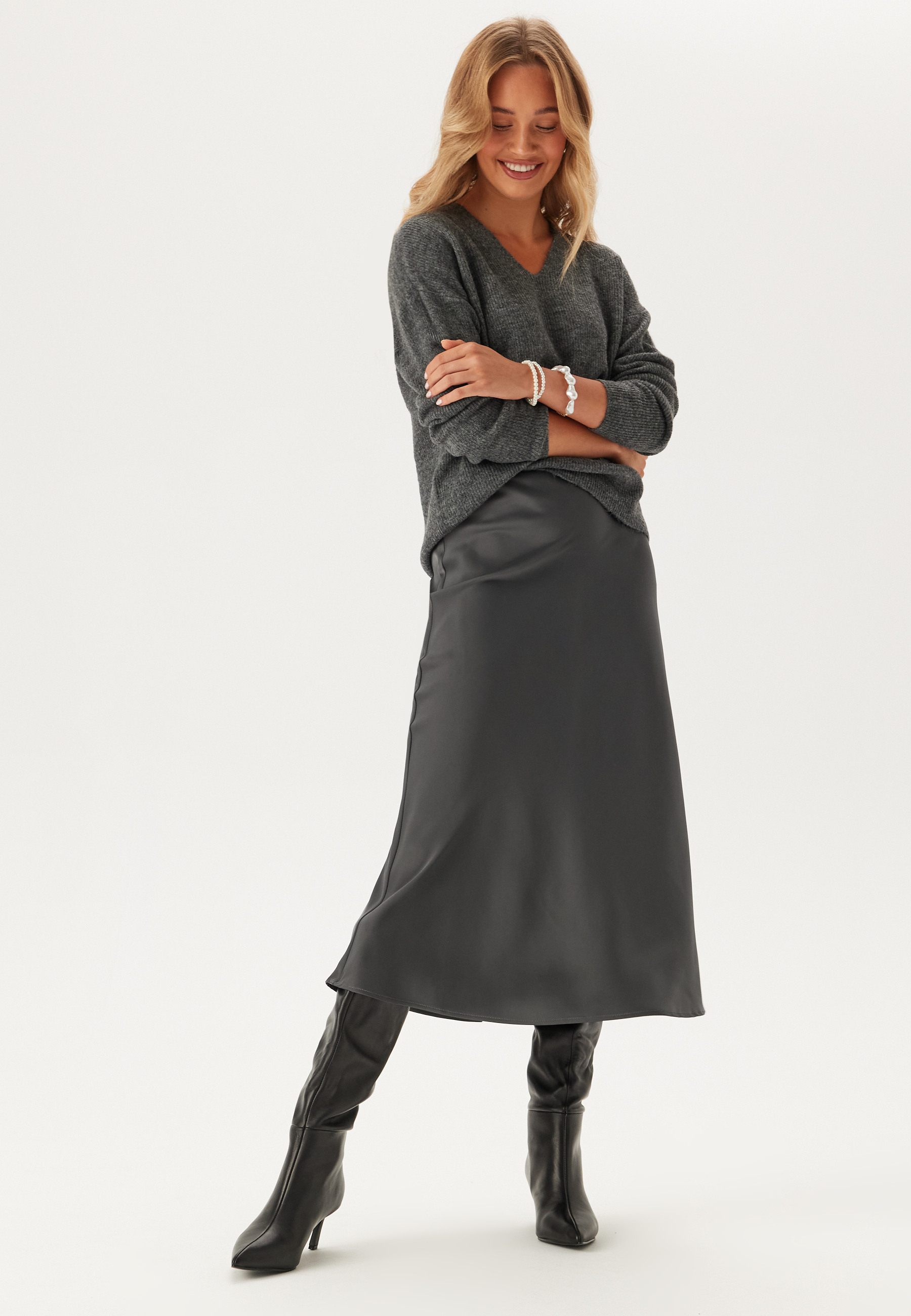Lena High Waist Midi Skirt 2