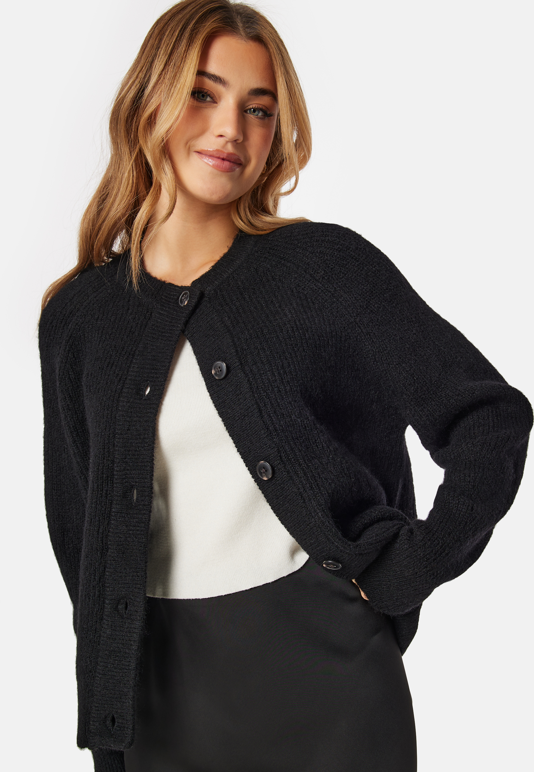 Selected Femme Lulu Knit Cardigan  - Sort