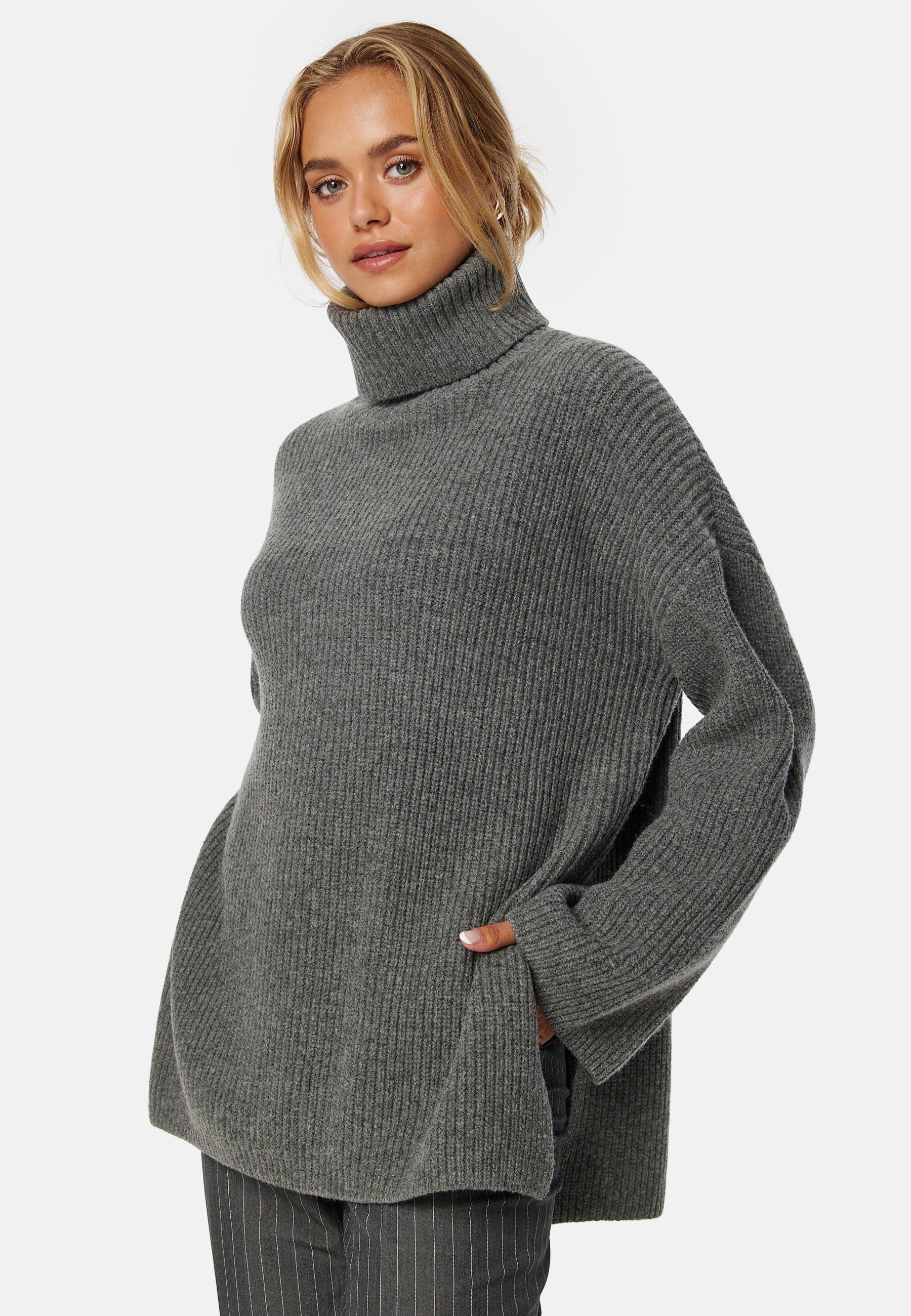 Mary LS Long Knit Roll Neck