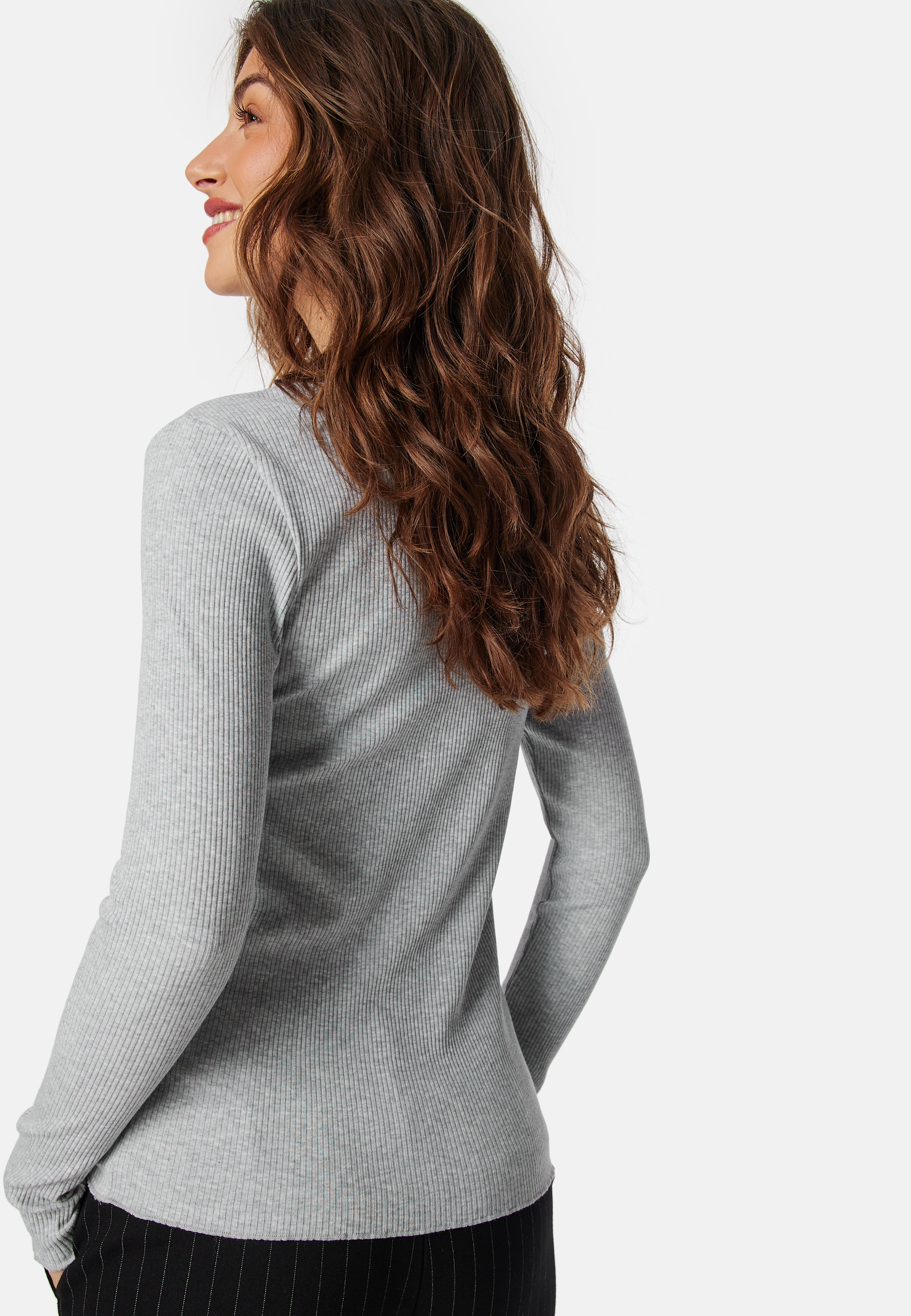 Alternativ bild 1 för Selected Femme - SLFAnna Plain LS Crew Neck Tee  - Blus - Light Grey Melange - XL