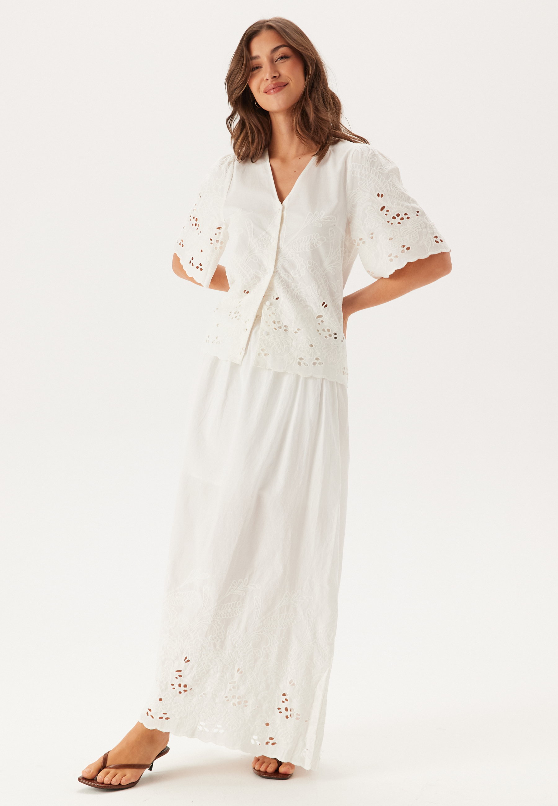 Slfdahlia Ss Broderi Shirt 4