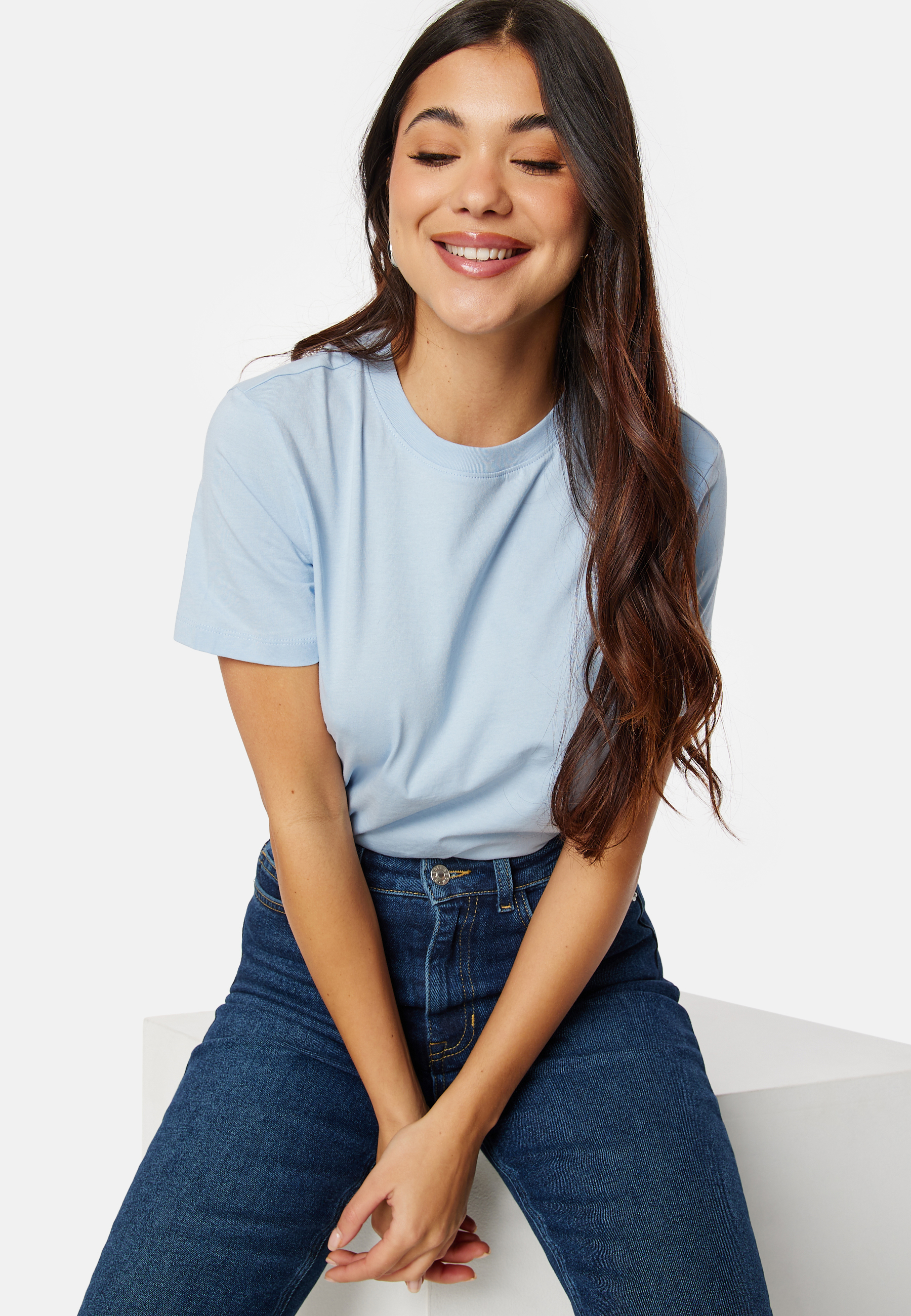 Selected Femme My Essential T-skjorte - Cashmere Blue