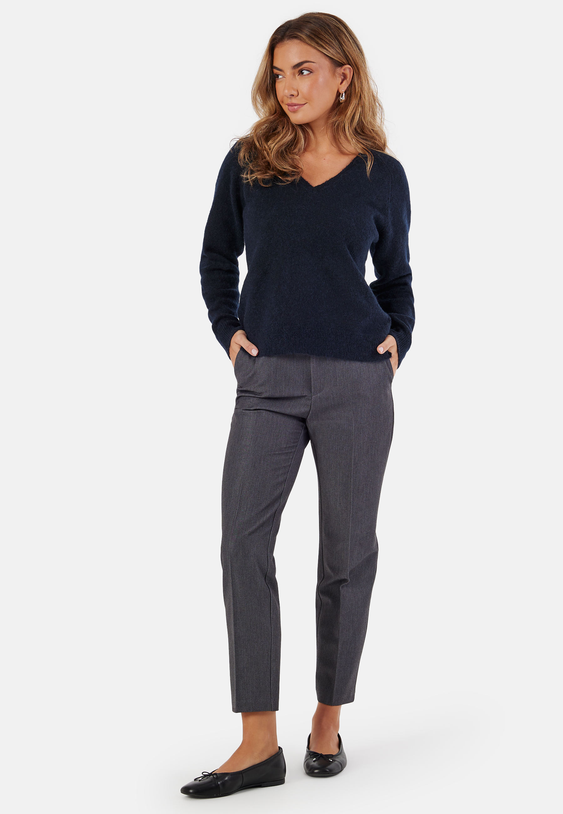 Alternativ bild 1 för Selected Femme - SLFLulu New LS Knit V-Neck NOOS - Stickat - Dark Sapphire - L