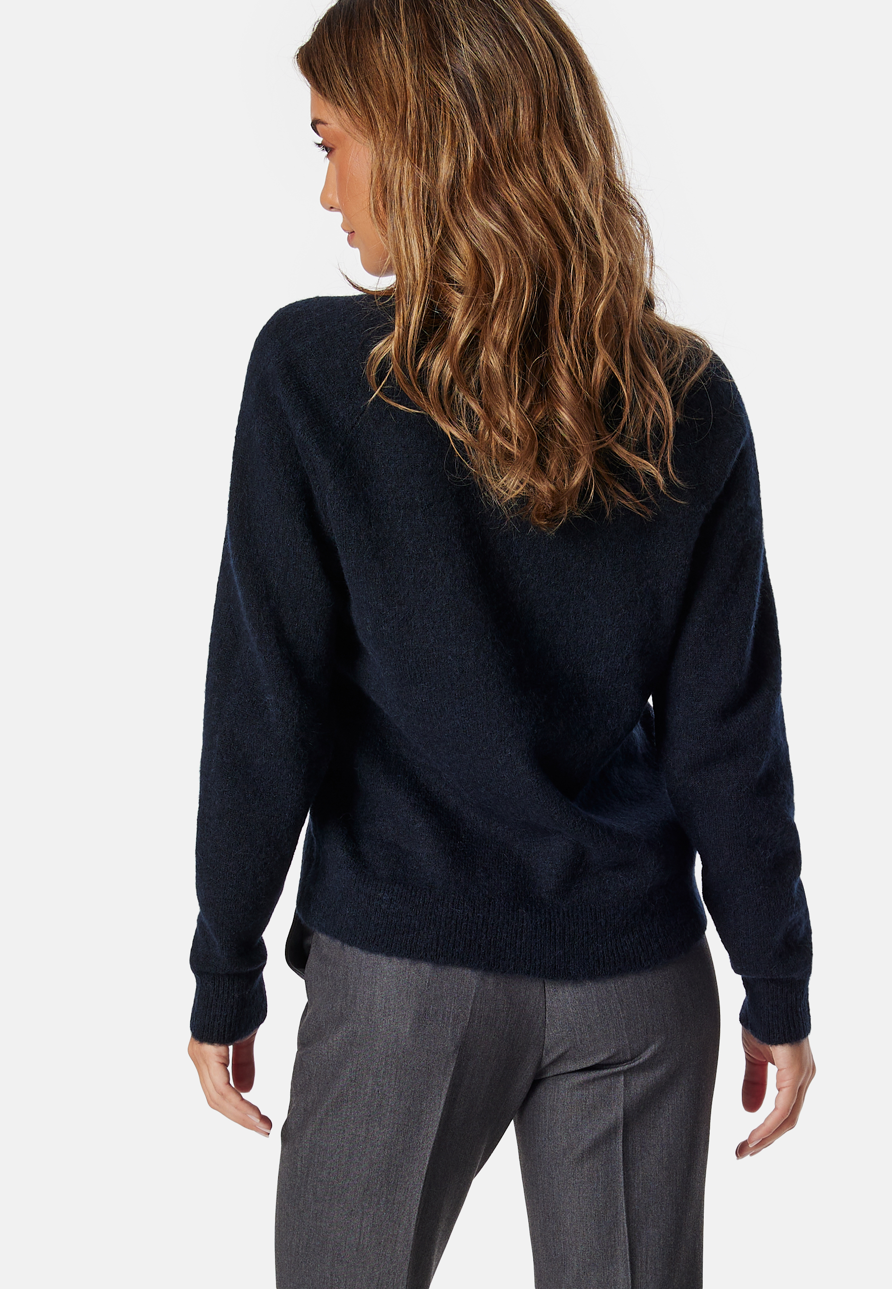 Slflulu New Ls Knit V-neck B 2