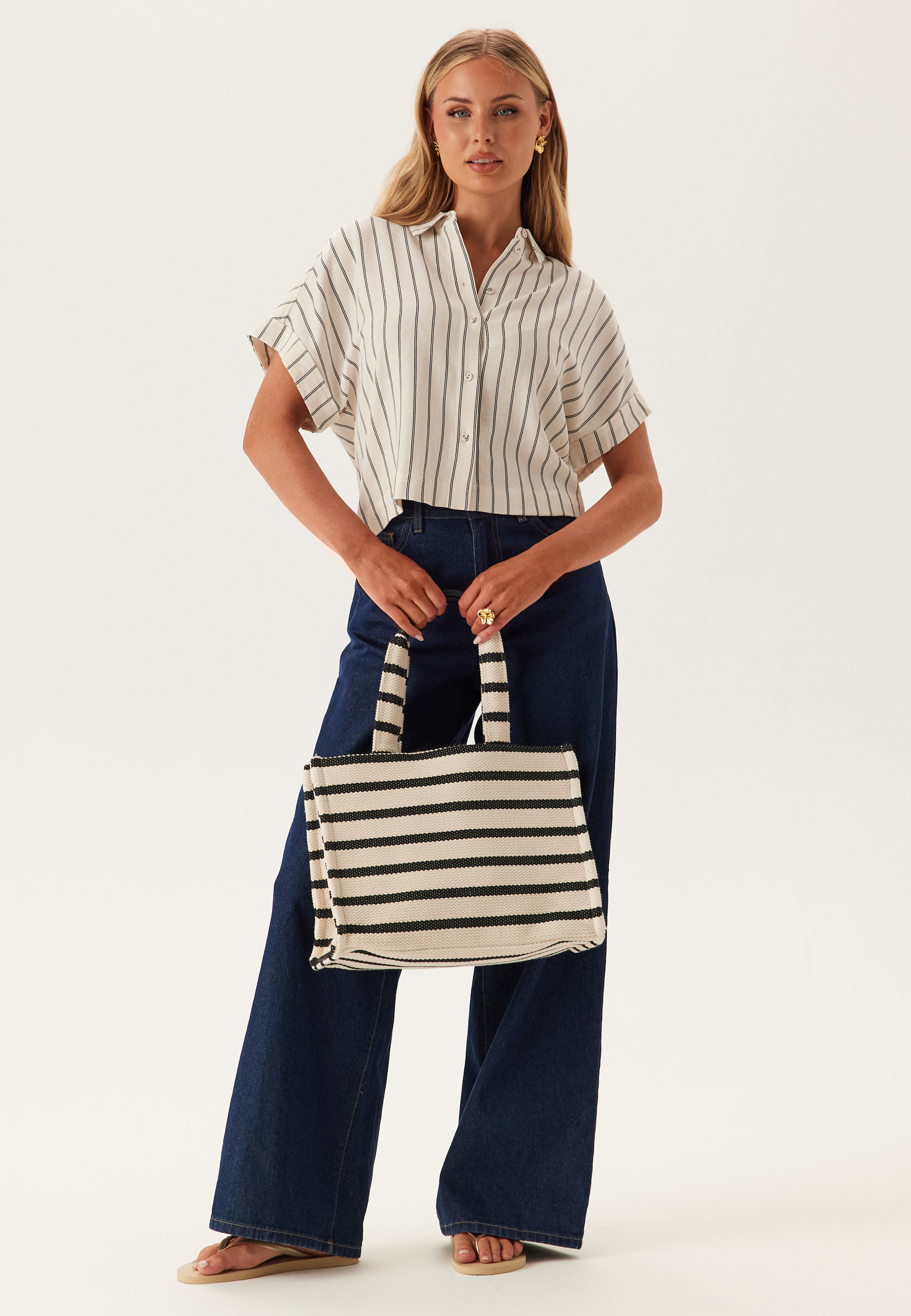 Slfviva Ss Striped Cropped Sun 2