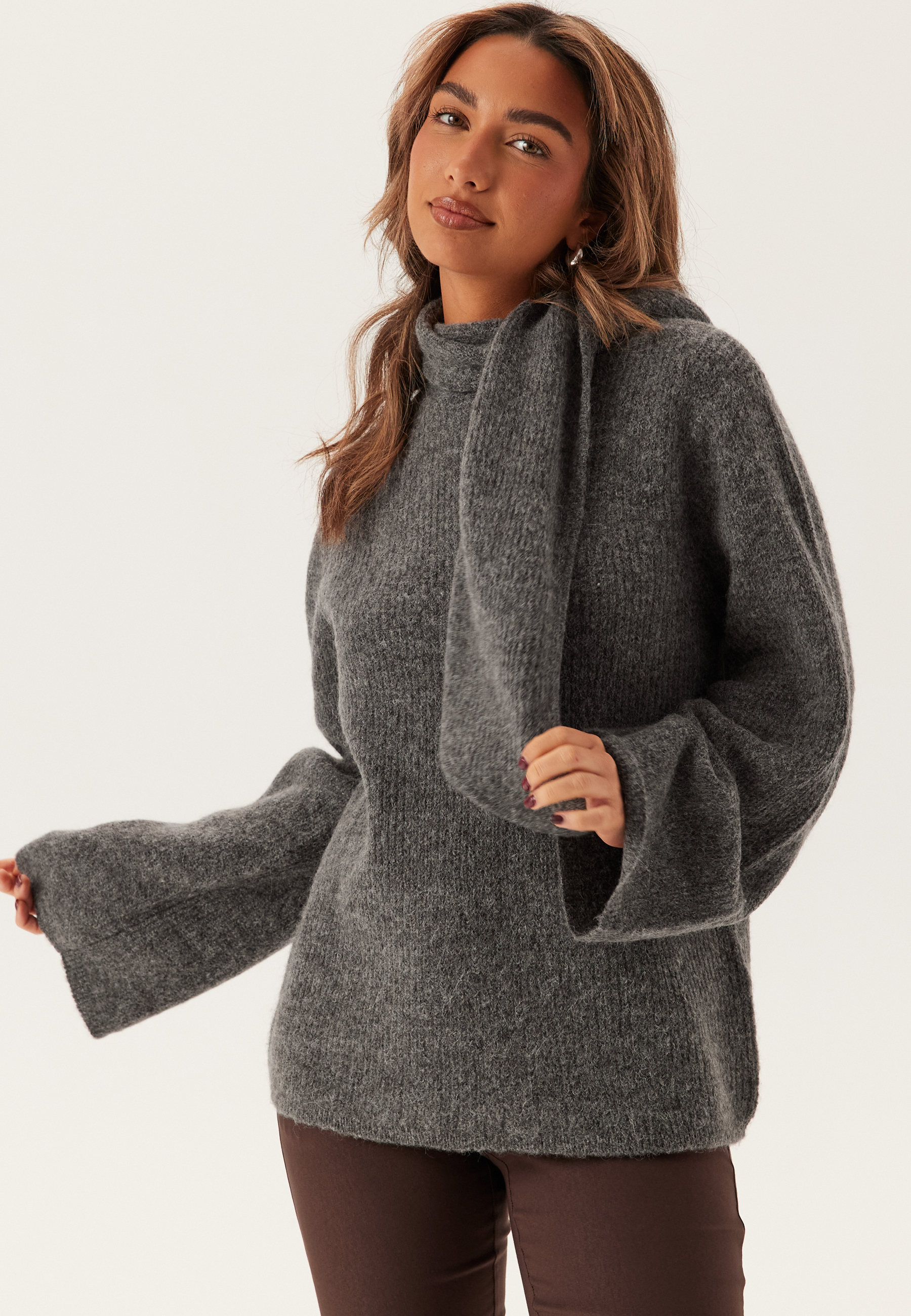 Slflulu Ls Bow Knit 1