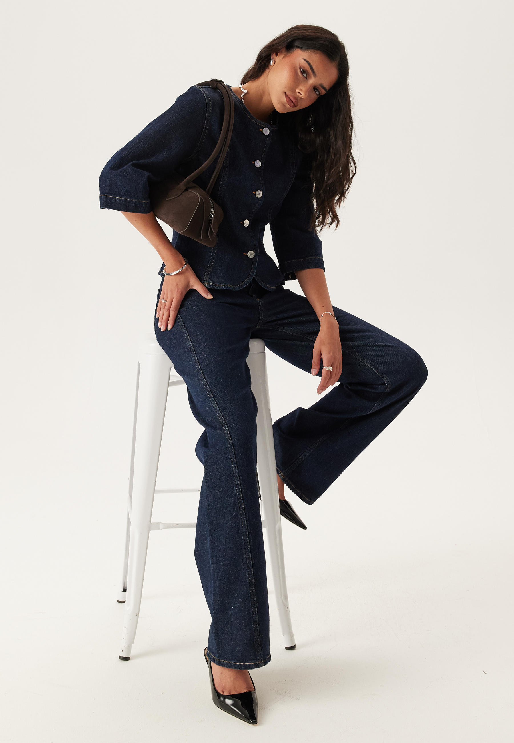 Slfvida-kori 3/4 SHORT DENIM J 3