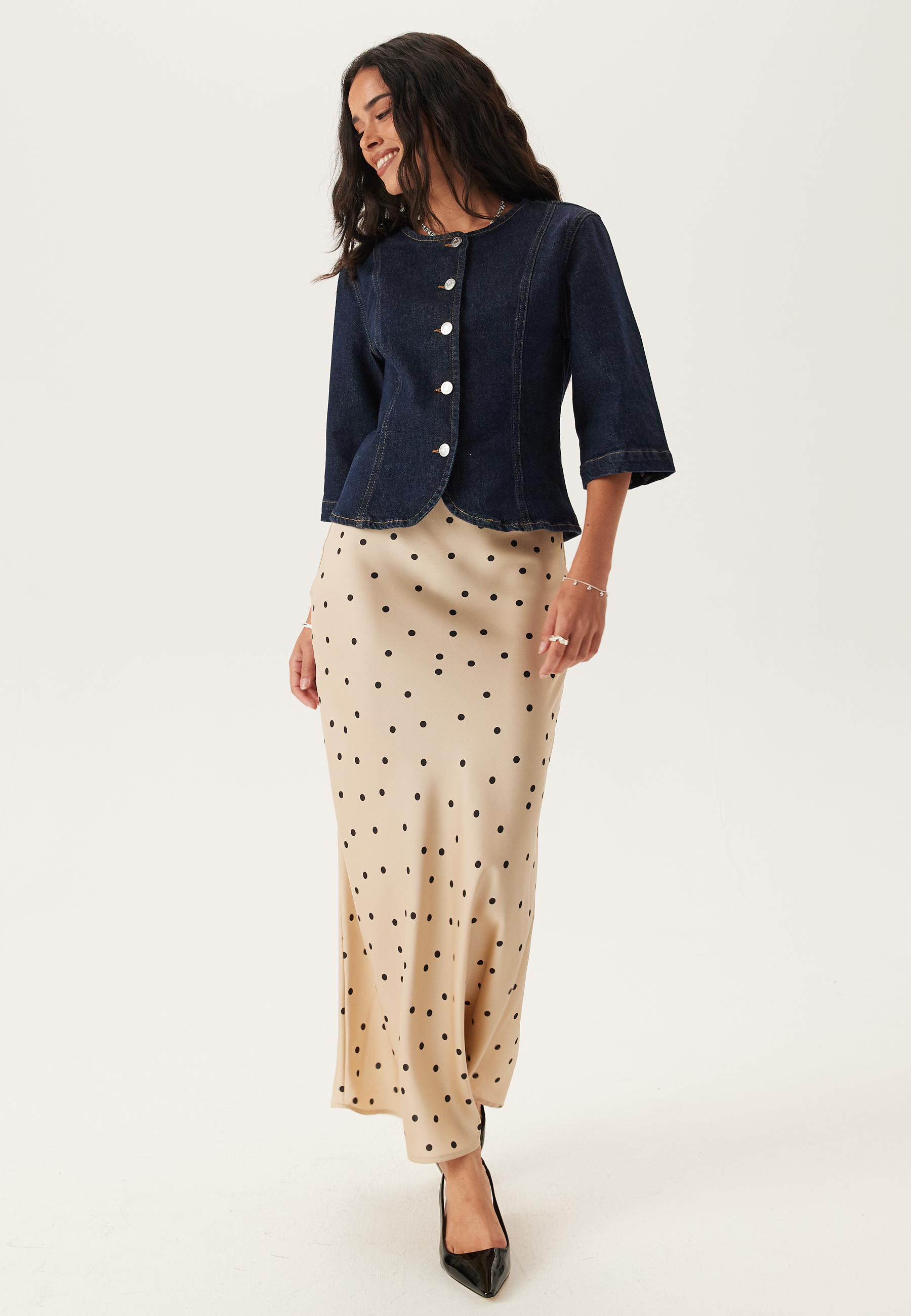 Slfvida-kori 3/4 SHORT DENIM J 6