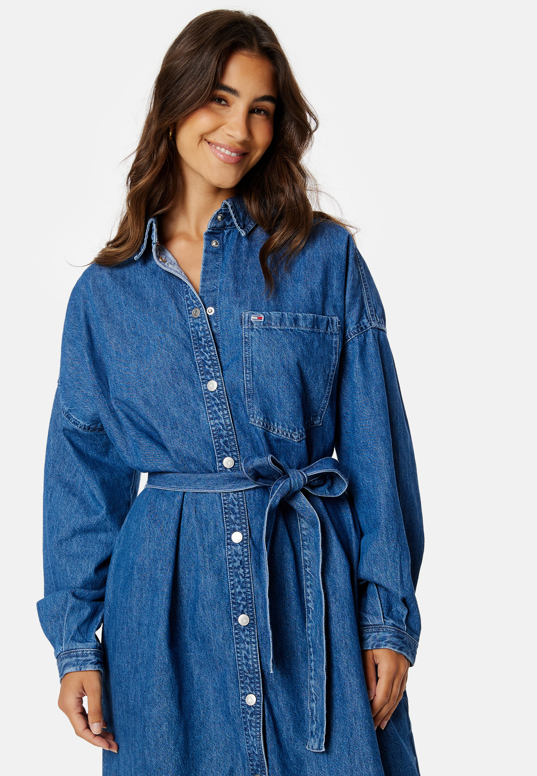 Chambray Midi Denim Shirt Dress 2