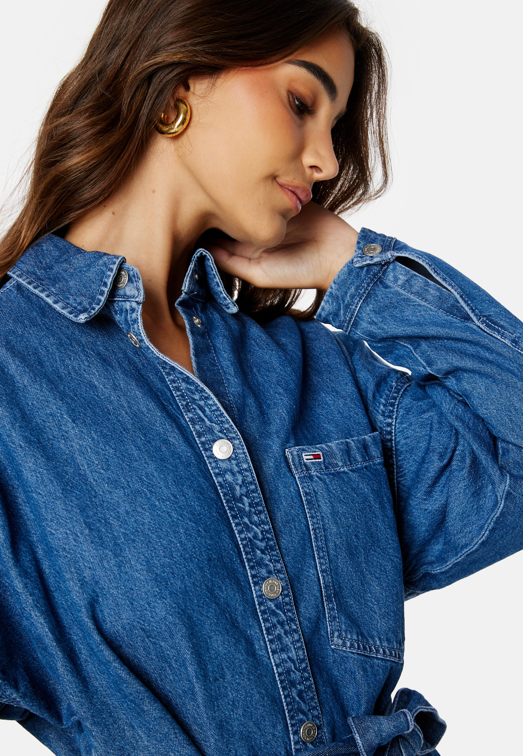 Chambray Midi Denim Shirt Dress 3