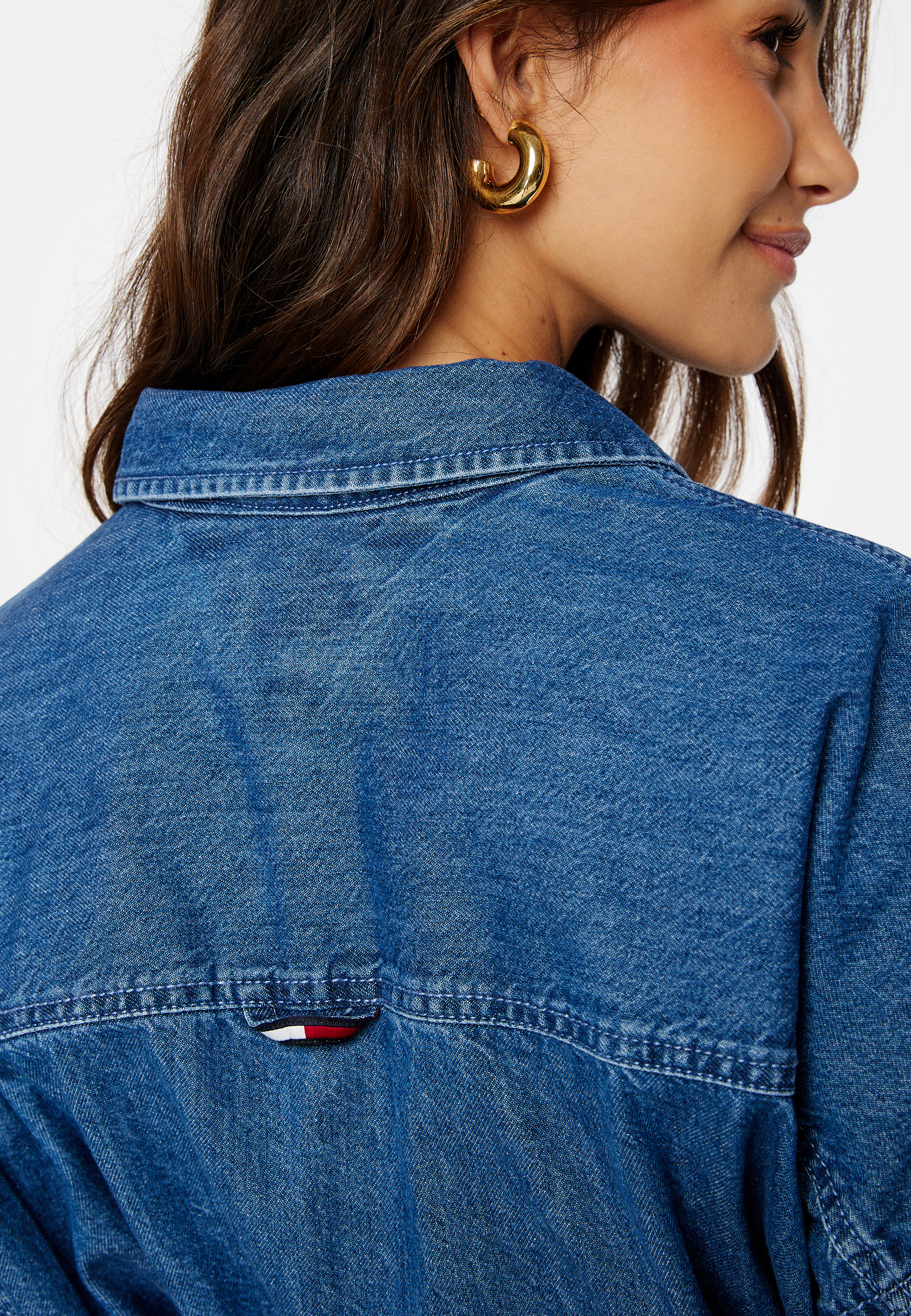 Chambray Midi Denim Shirt Dress 4
