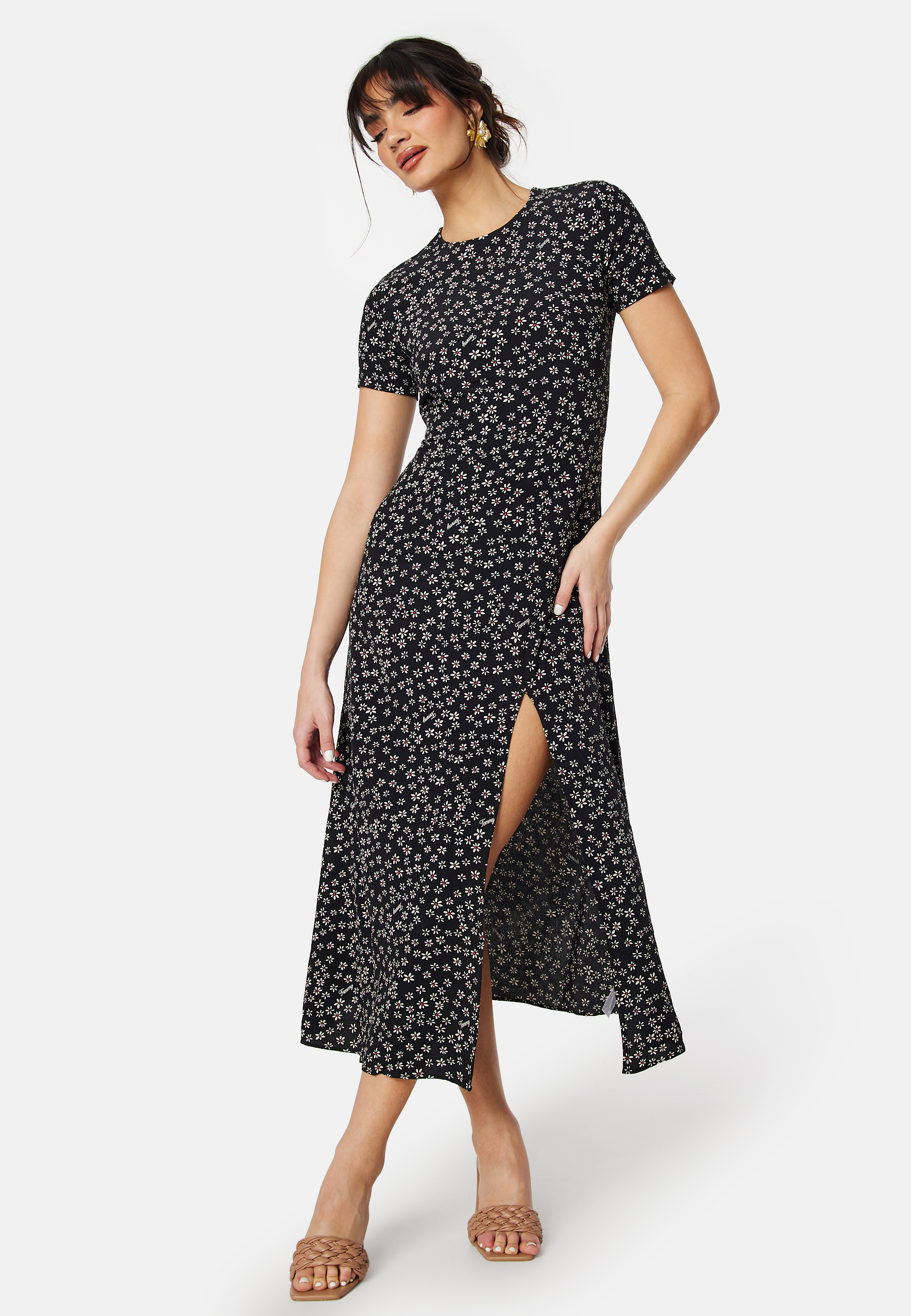 Disty Midi Slit Dress