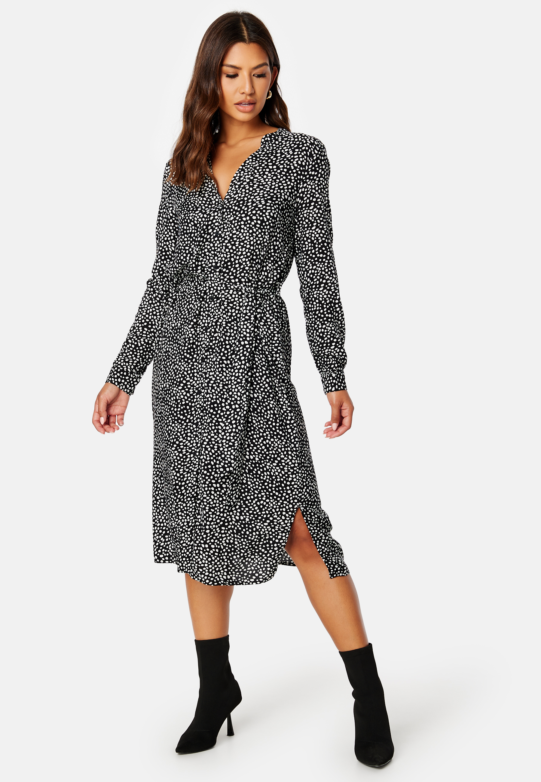 Vica LS Shirt Calf Dress
