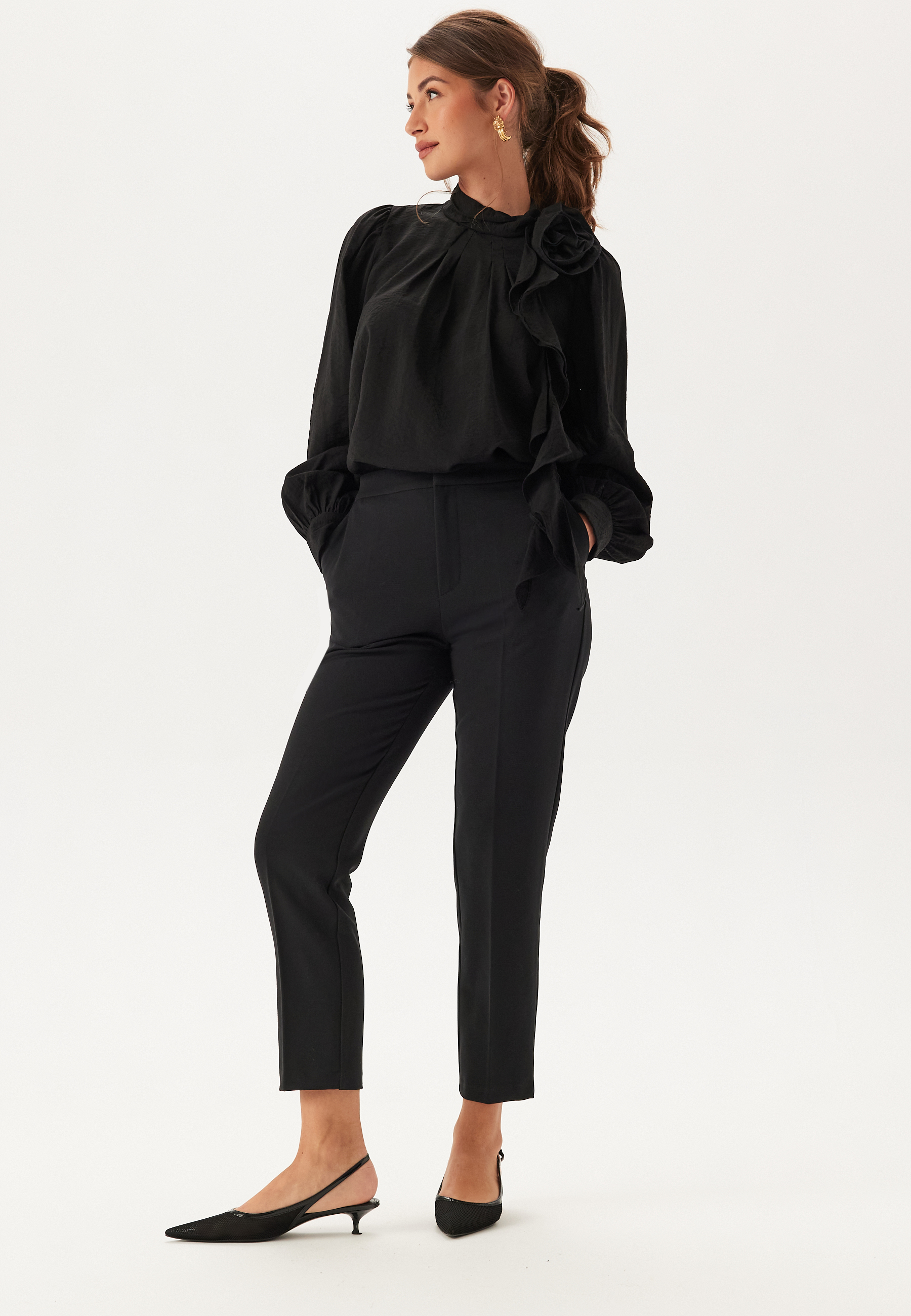 Vmbailey Ls Frill Top Wvn 2