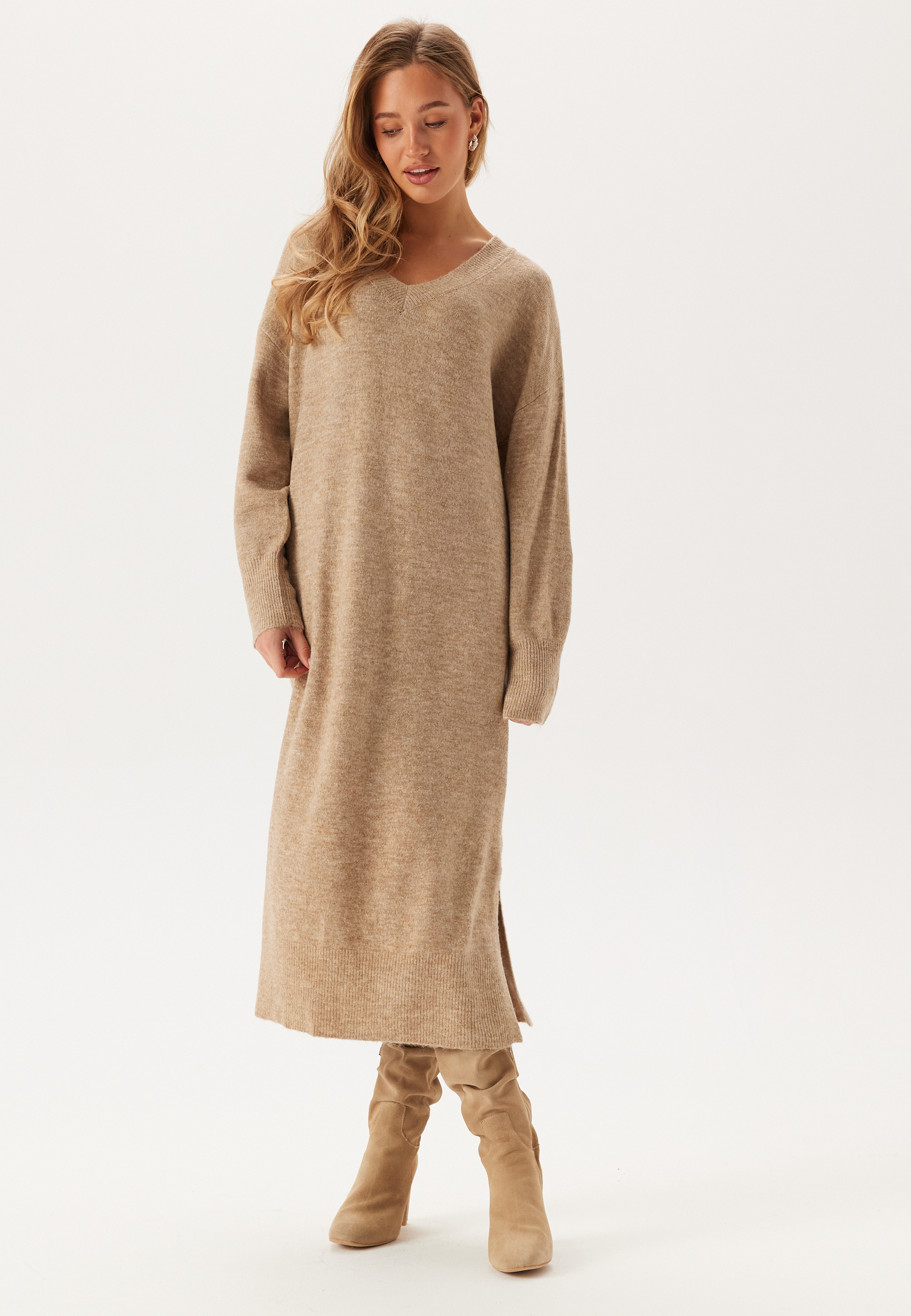 Vmjupiter Ls V-neck Calf Dress 2