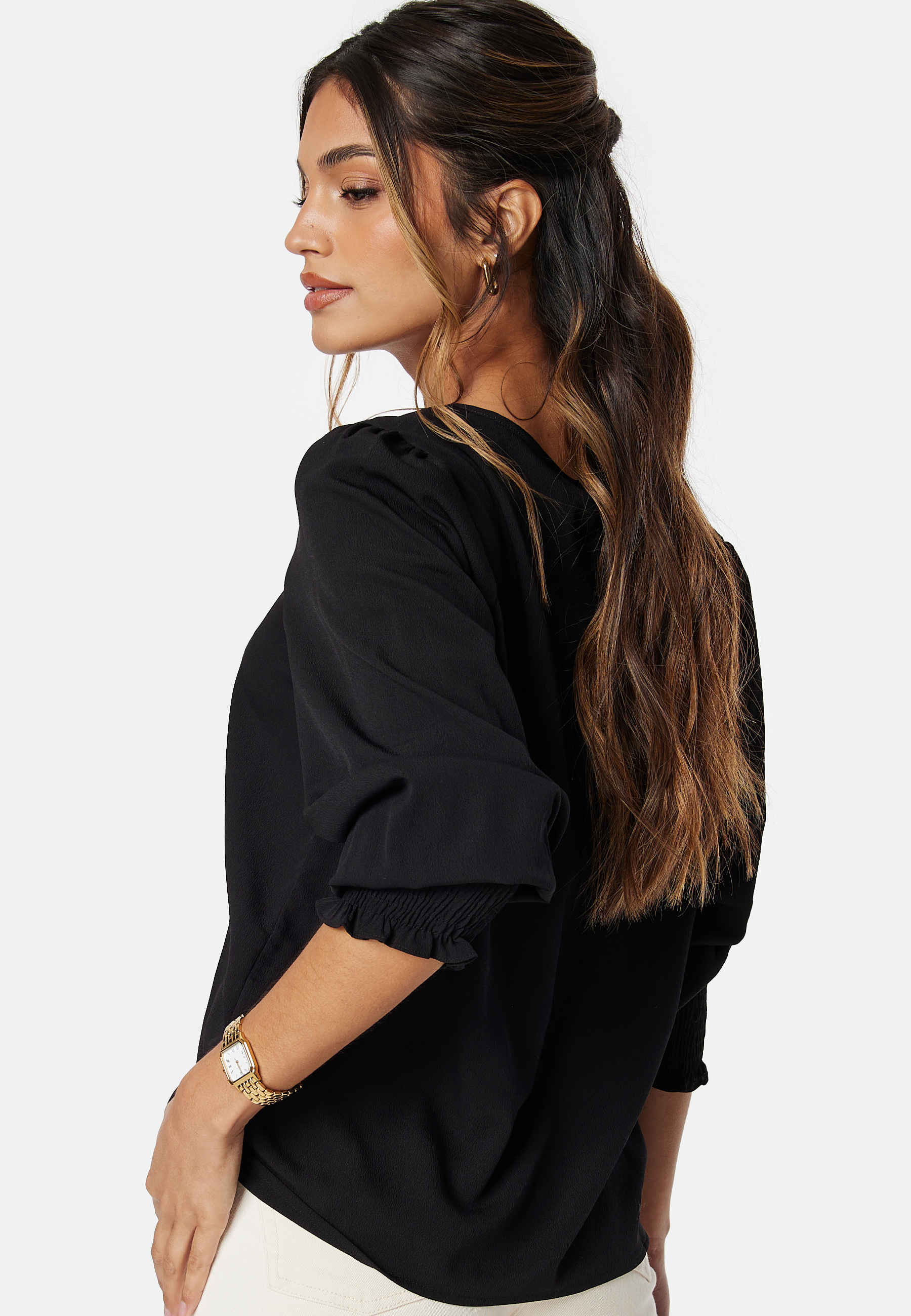 Vmlydia LS V-neck smock top 2
