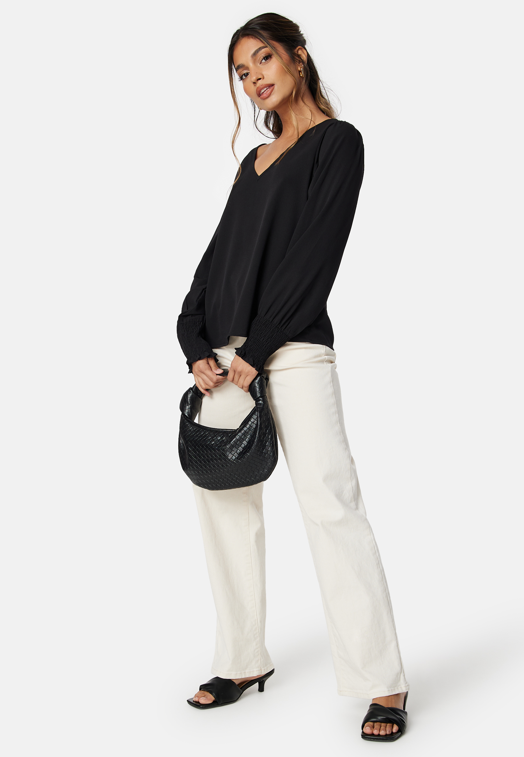Vmlydia LS V-neck smock top 3