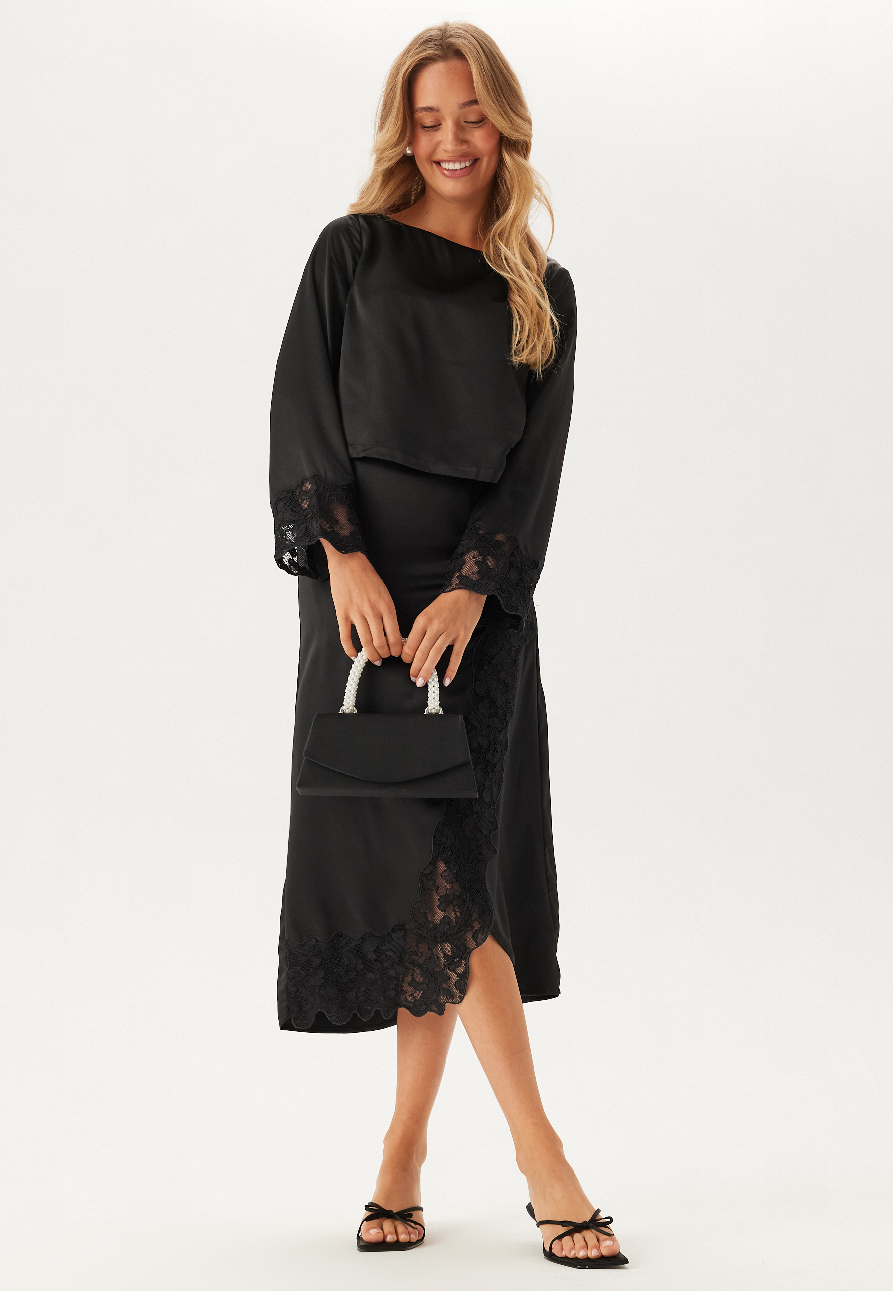 Vmmerle Lace Ls Boat Neck Top 2
