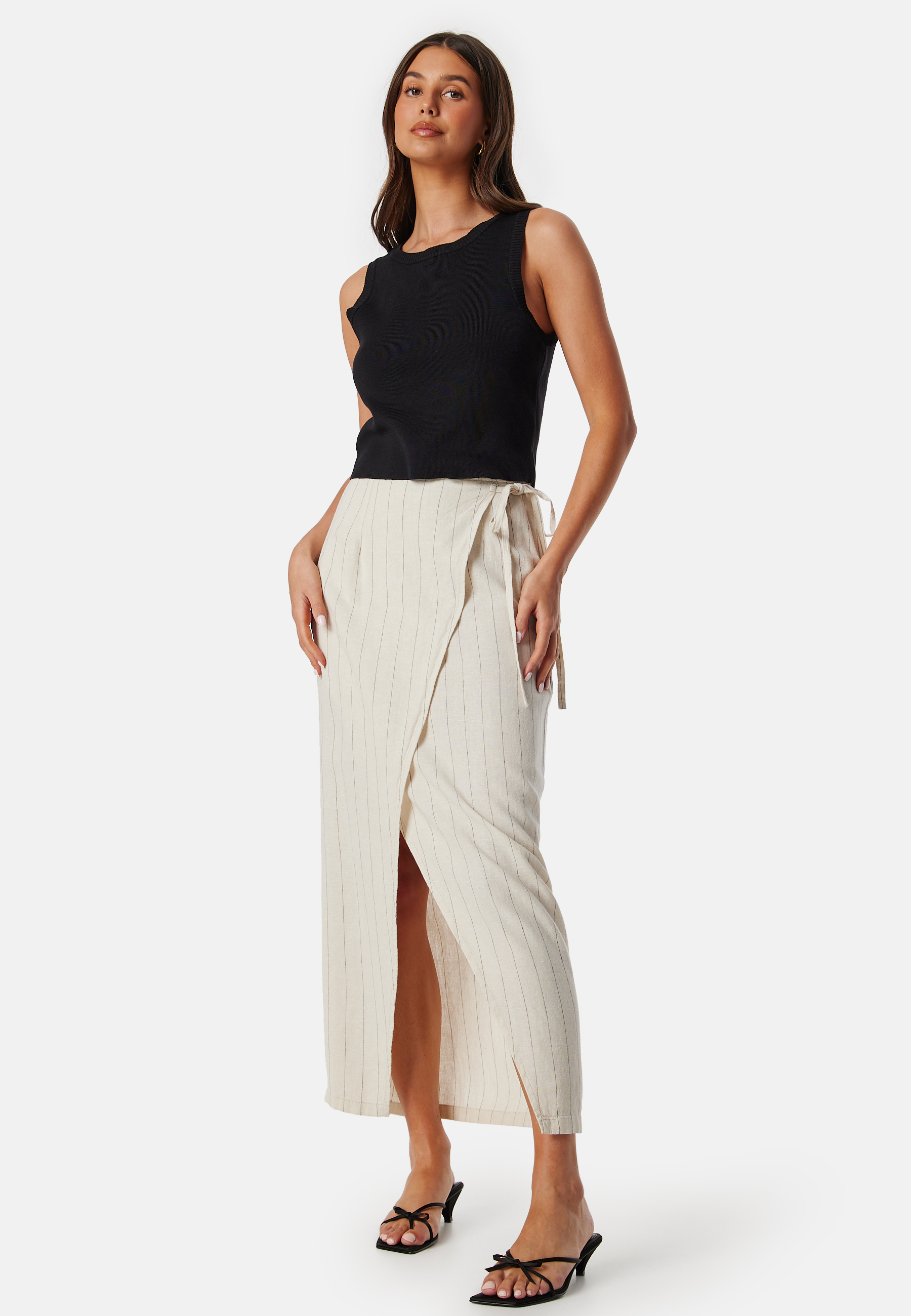 Vmmindy High Waist long wrap linen skirt 2