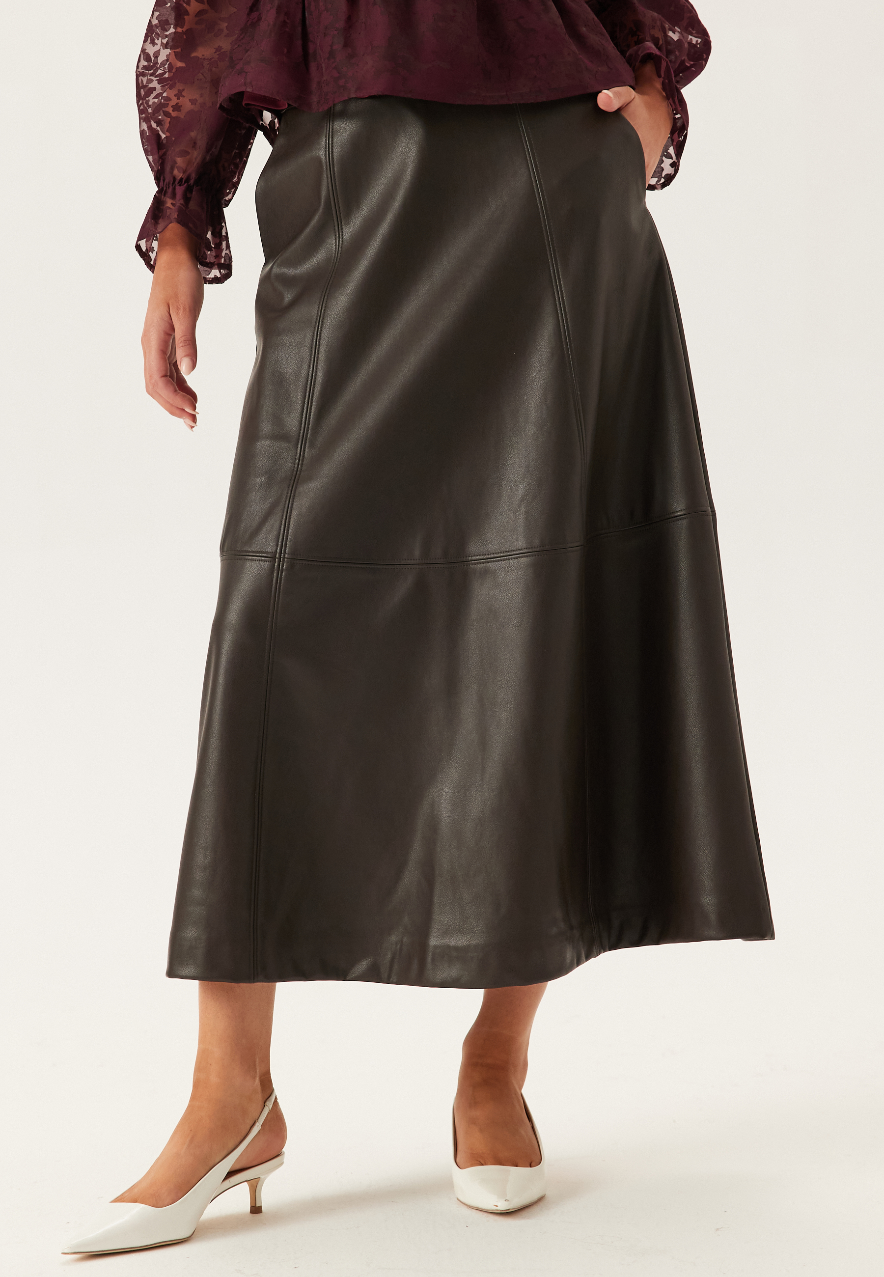 Vmolive Hw Coated Ankle Skirt