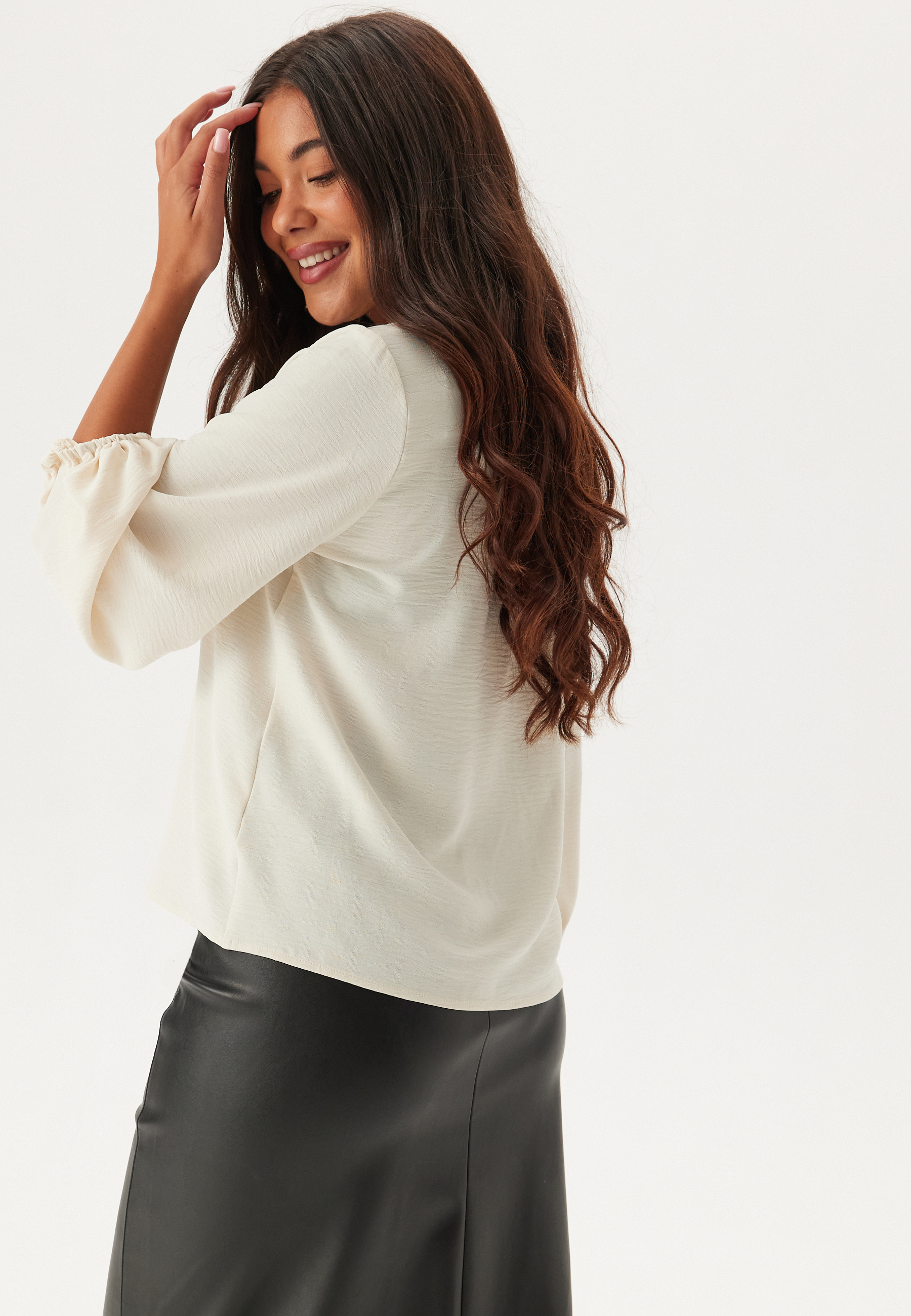 Vmolivia L/S V-NECK TOP WVN V-