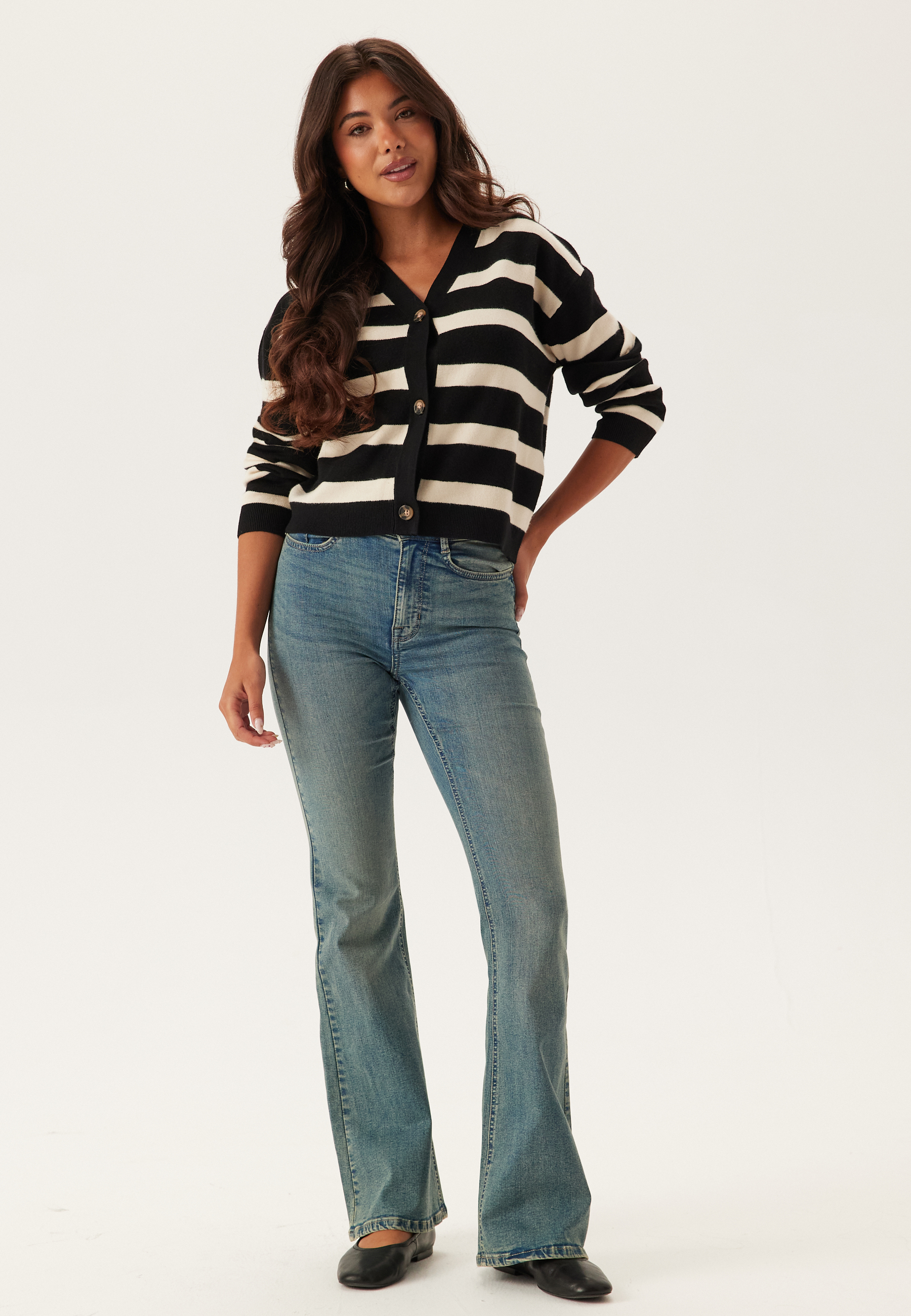 Vmsaba Full Needle Ls V-neck C 4