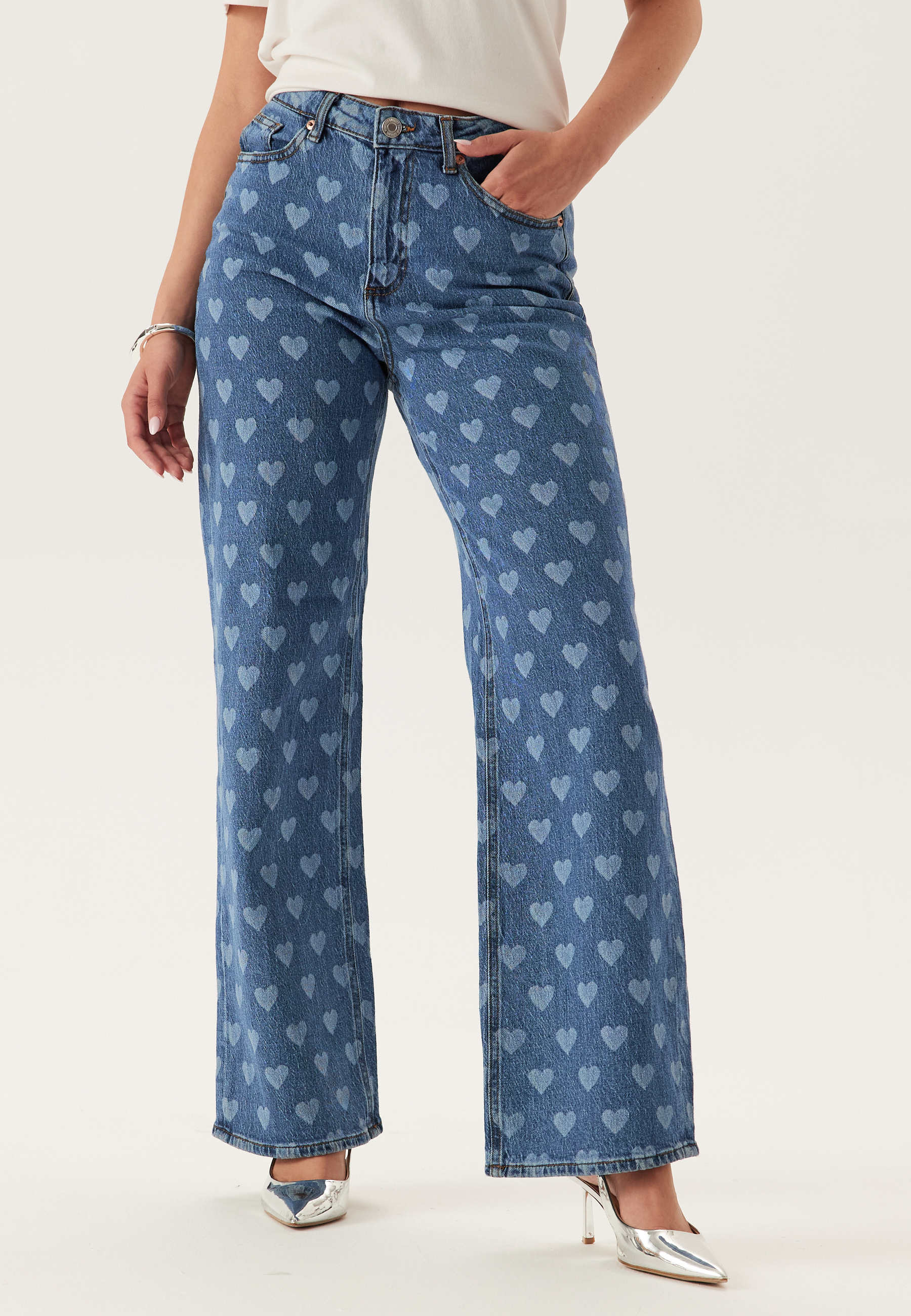 Vmtessa Hr Wide Jeans Print 2