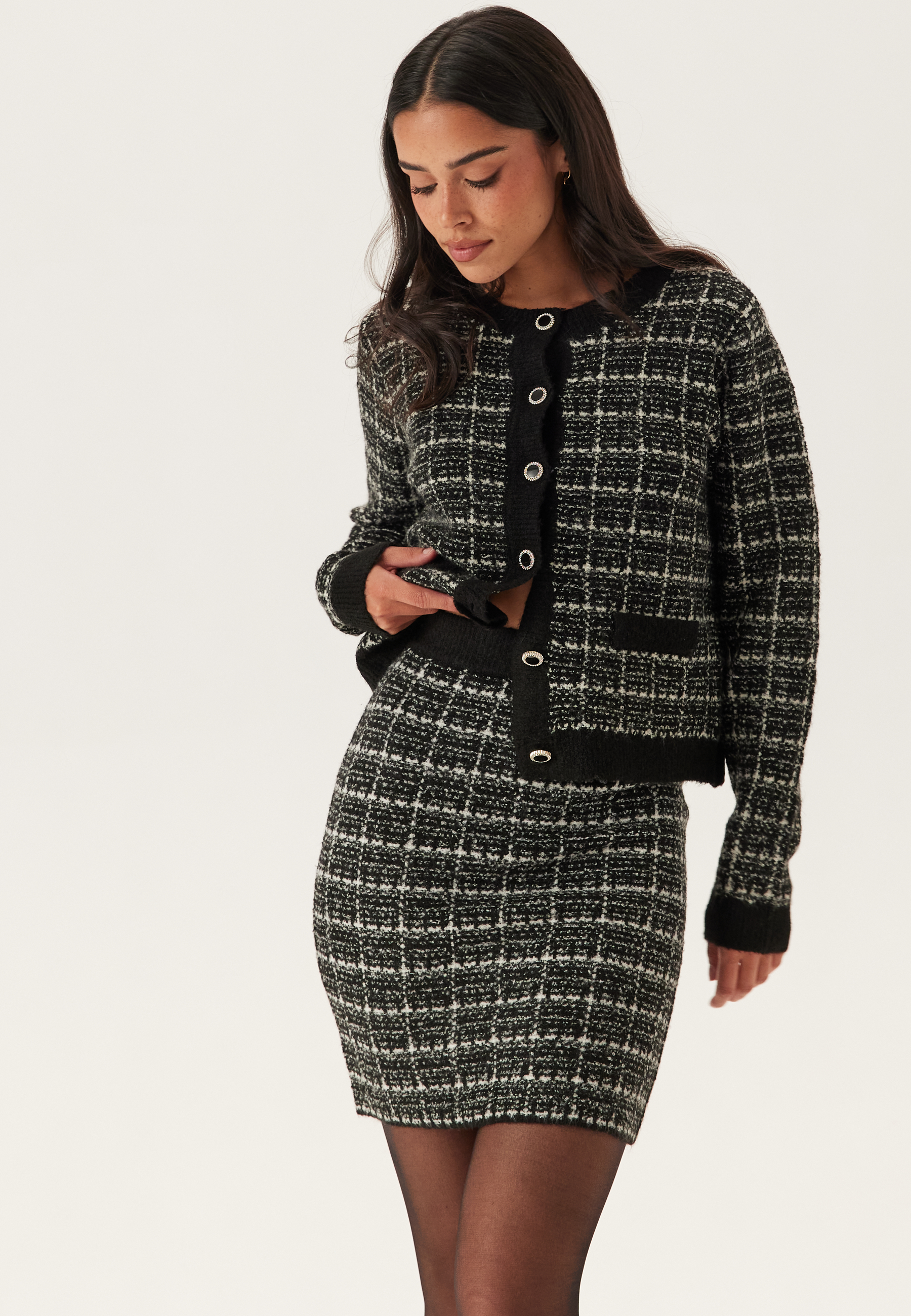 Audrey Check Knit Skirt