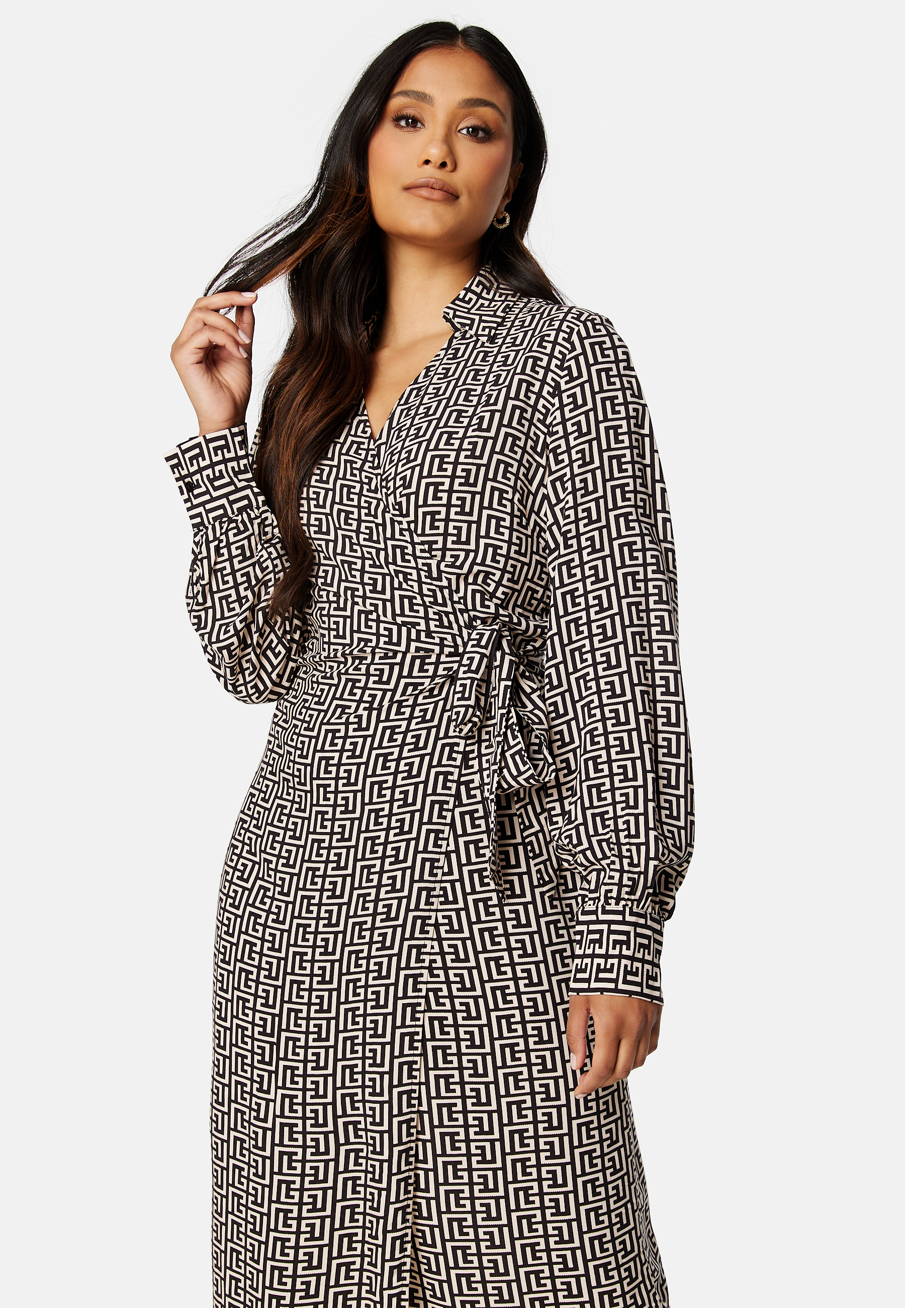 Bana L/S Wrap Midi Dress 2