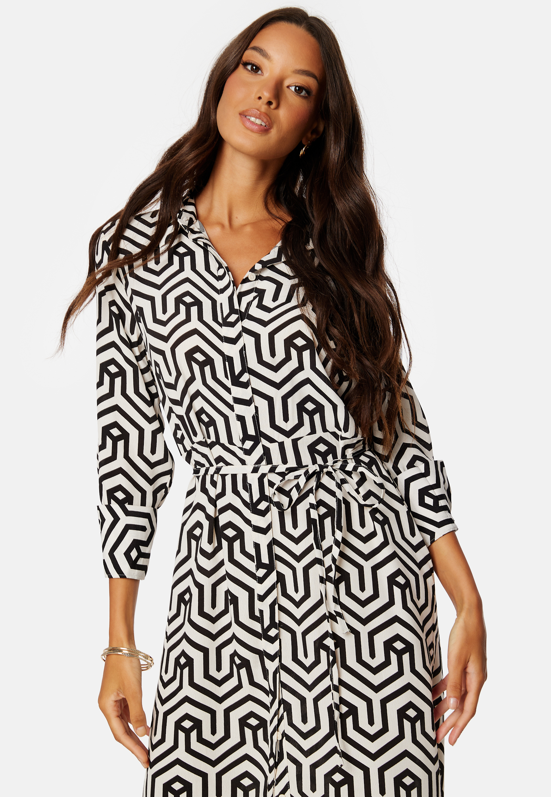 Daca Sana L/S Midi Calf Shirt Dress