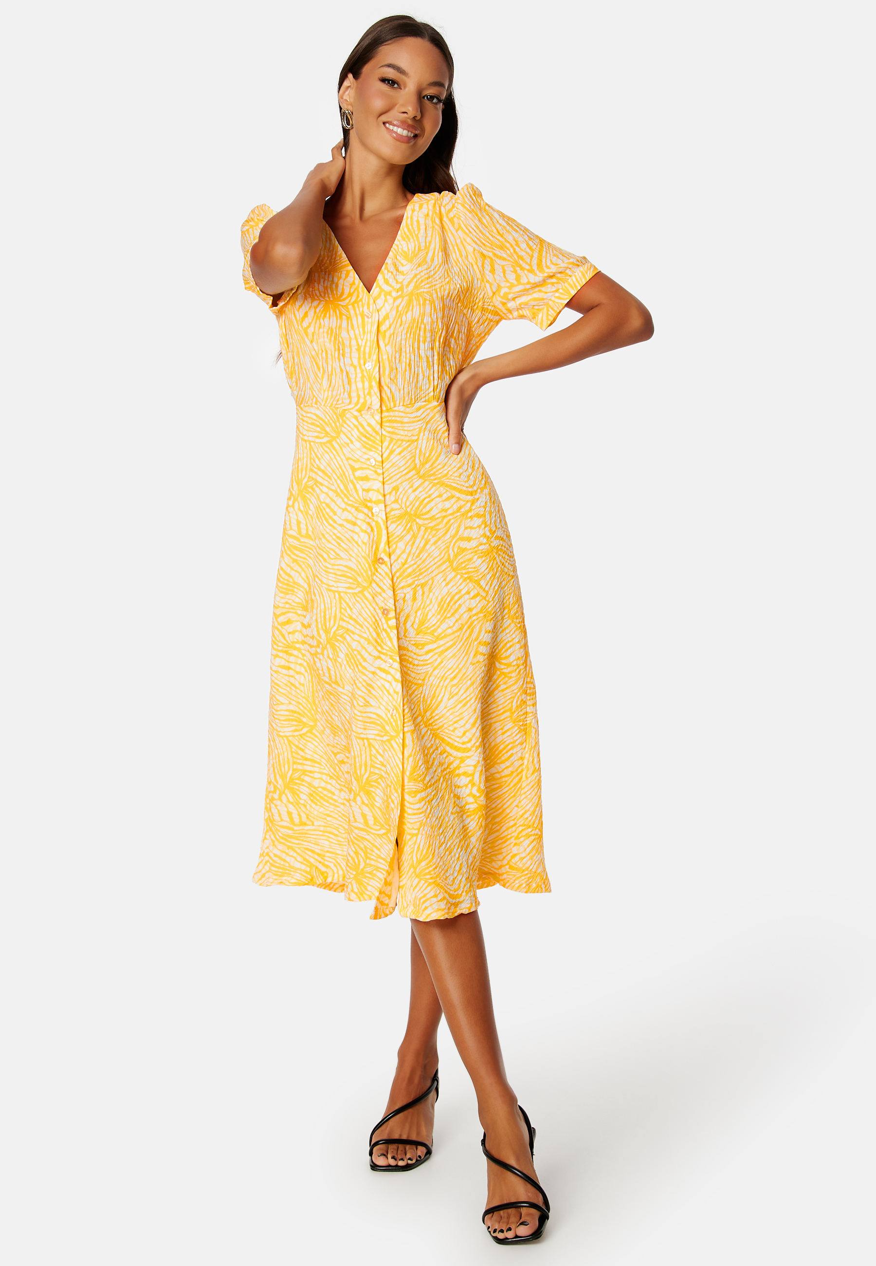Limia Eva V-Neck S/S Mid Calf Dress