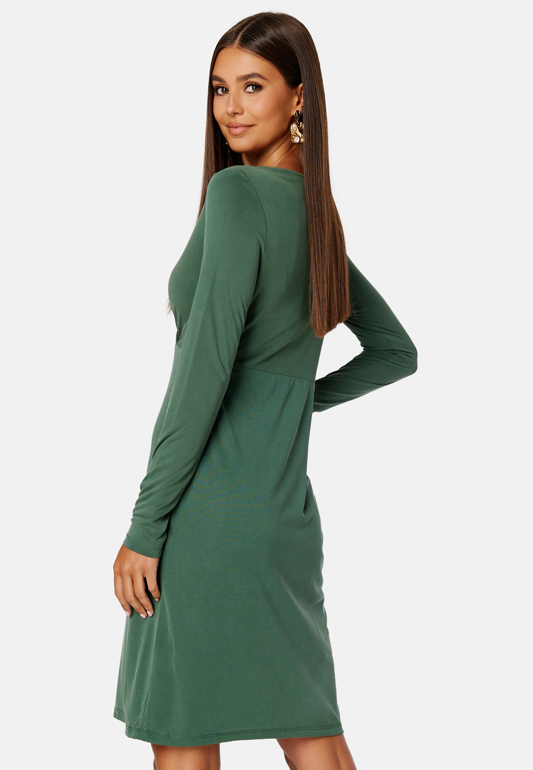 Modala L/S Wrap Midi Dress/SU 2