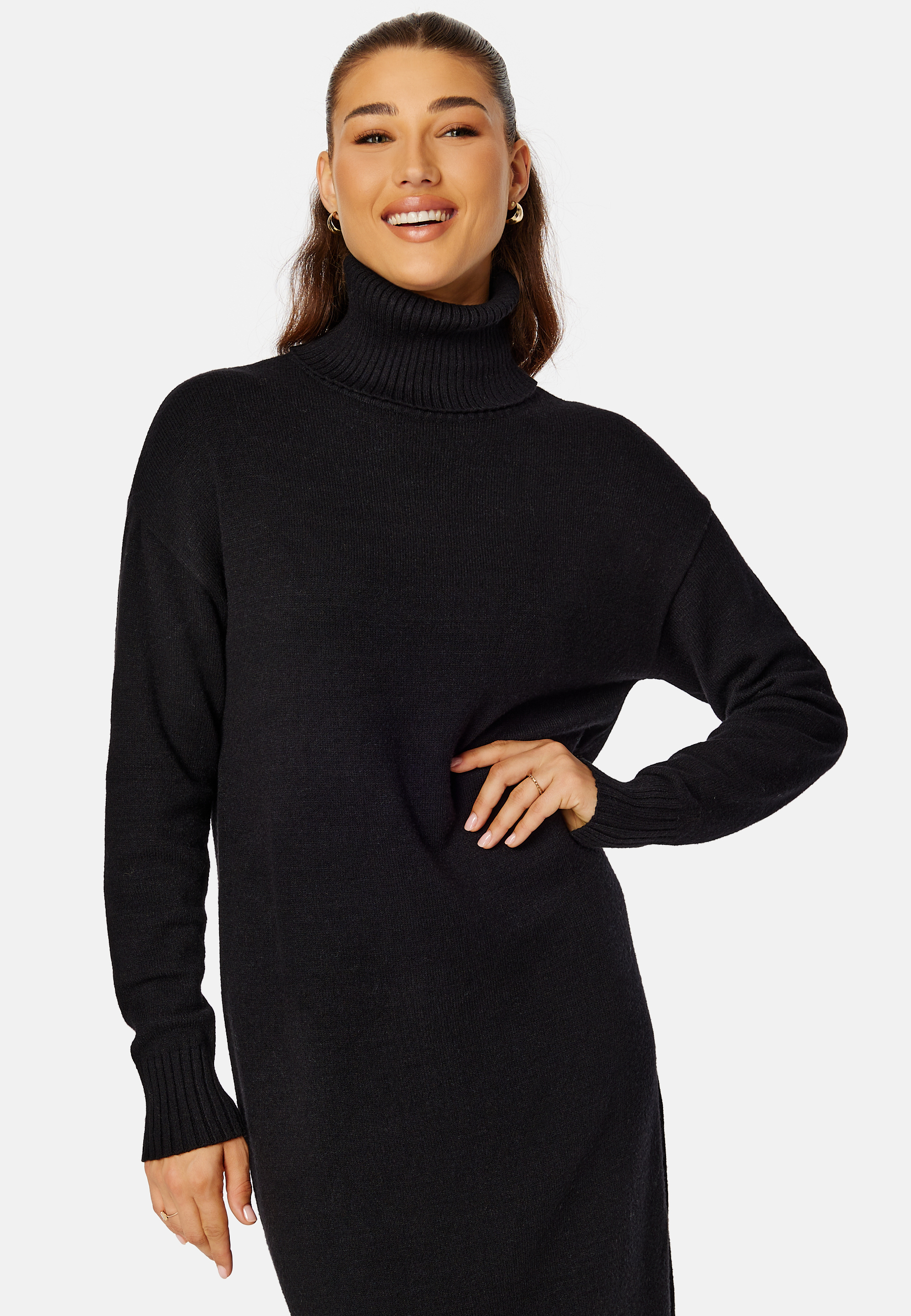 Rill Roll Neck L/S Midi Dress 2