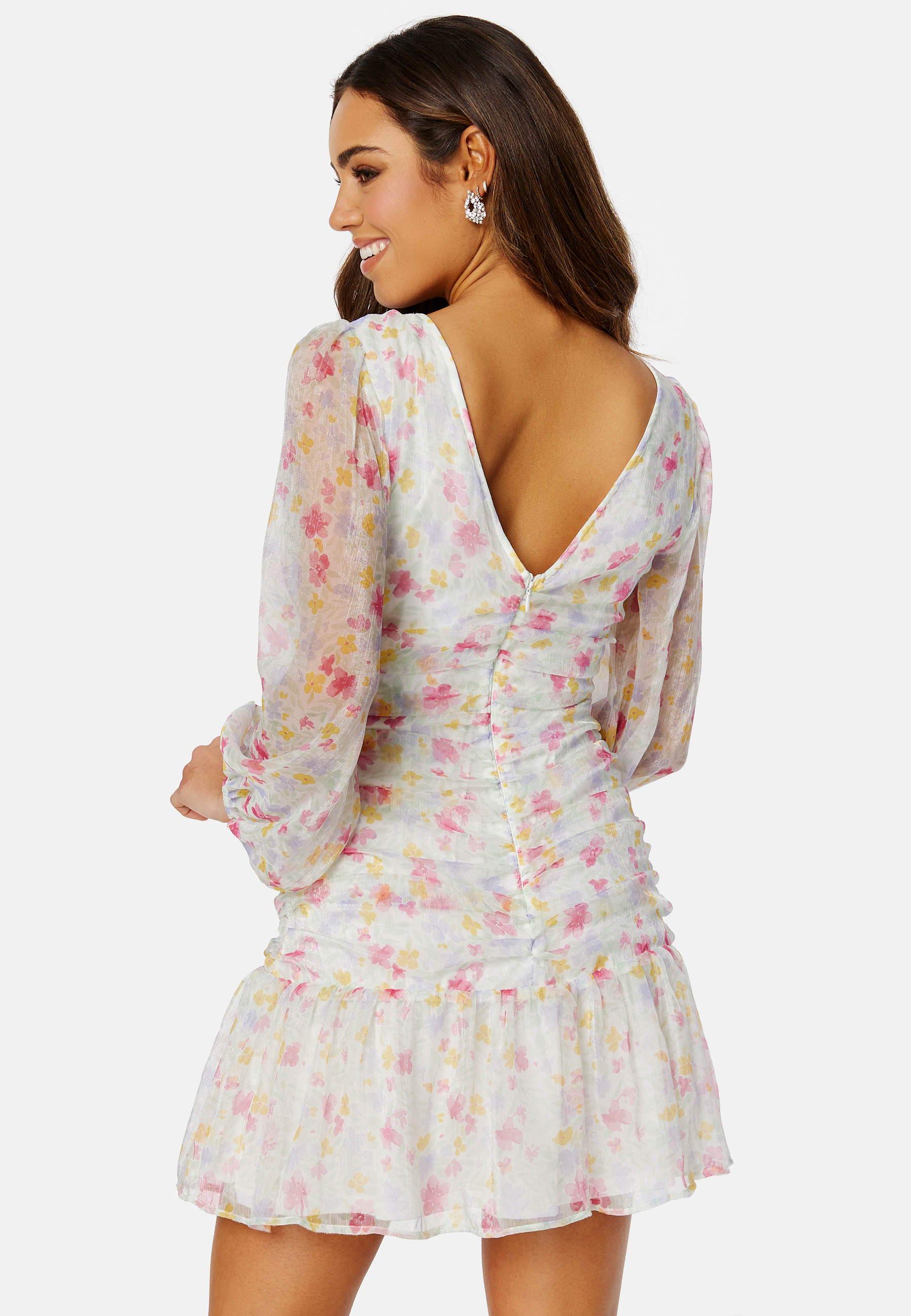 Sophia L/S O-Neck Short Dress 2