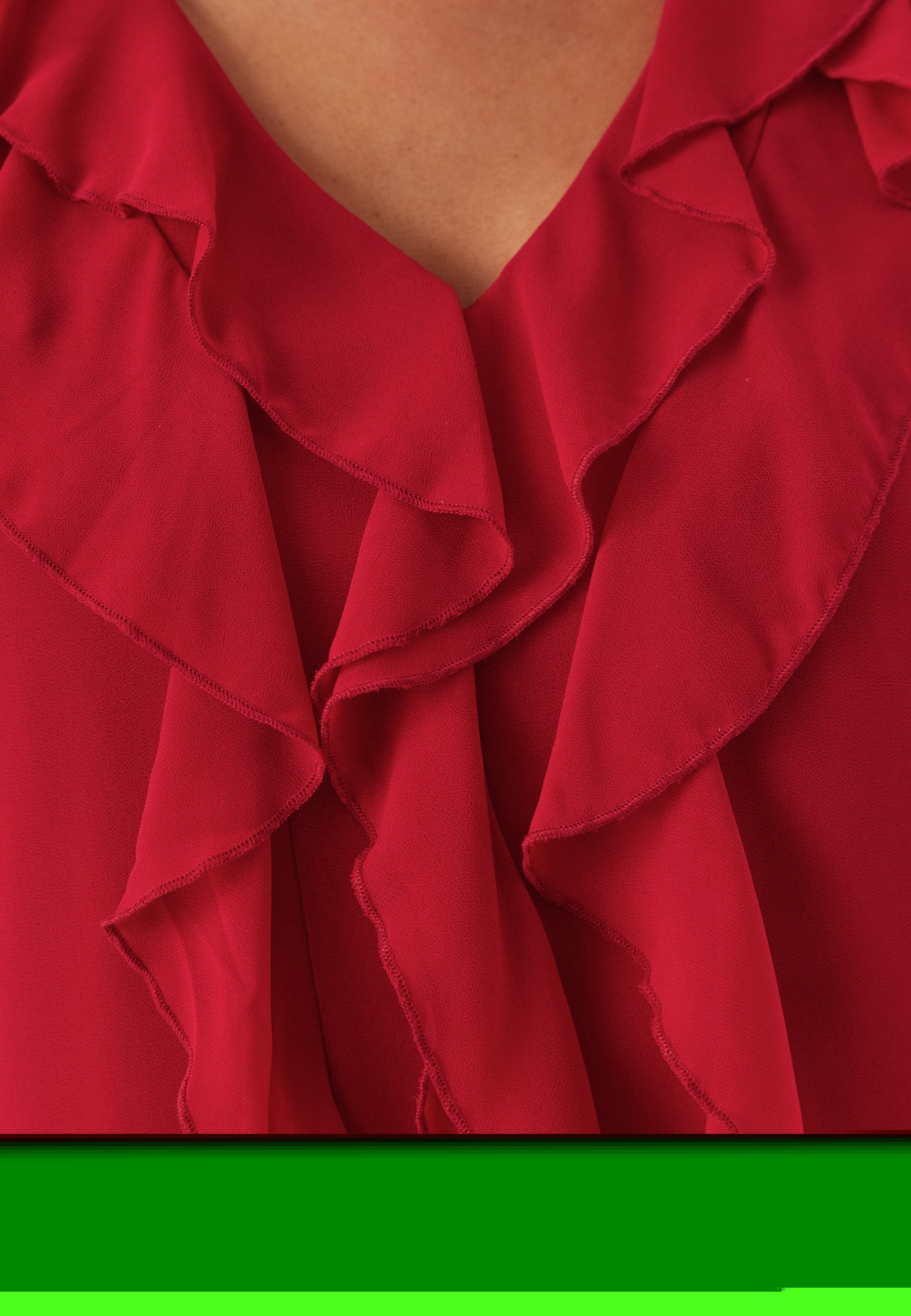 Viane L/S V-NECK FRILL TOP V-N 5