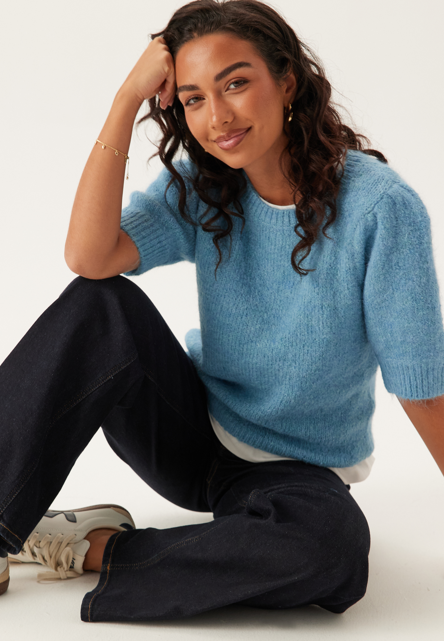 Vibows O-neck 3/4 KNIT TOP KNI