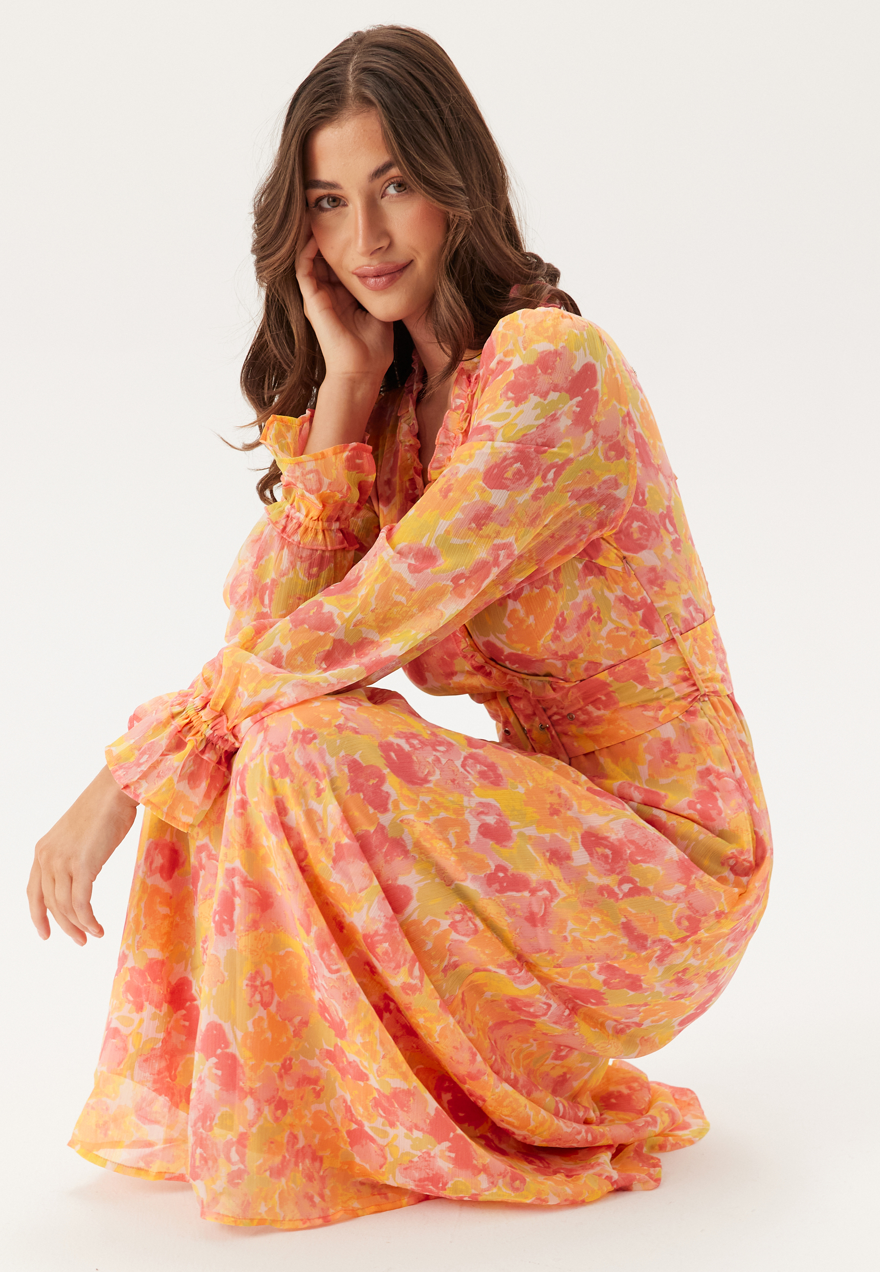 Viemma L/S BELT MAXI DRESS BEL