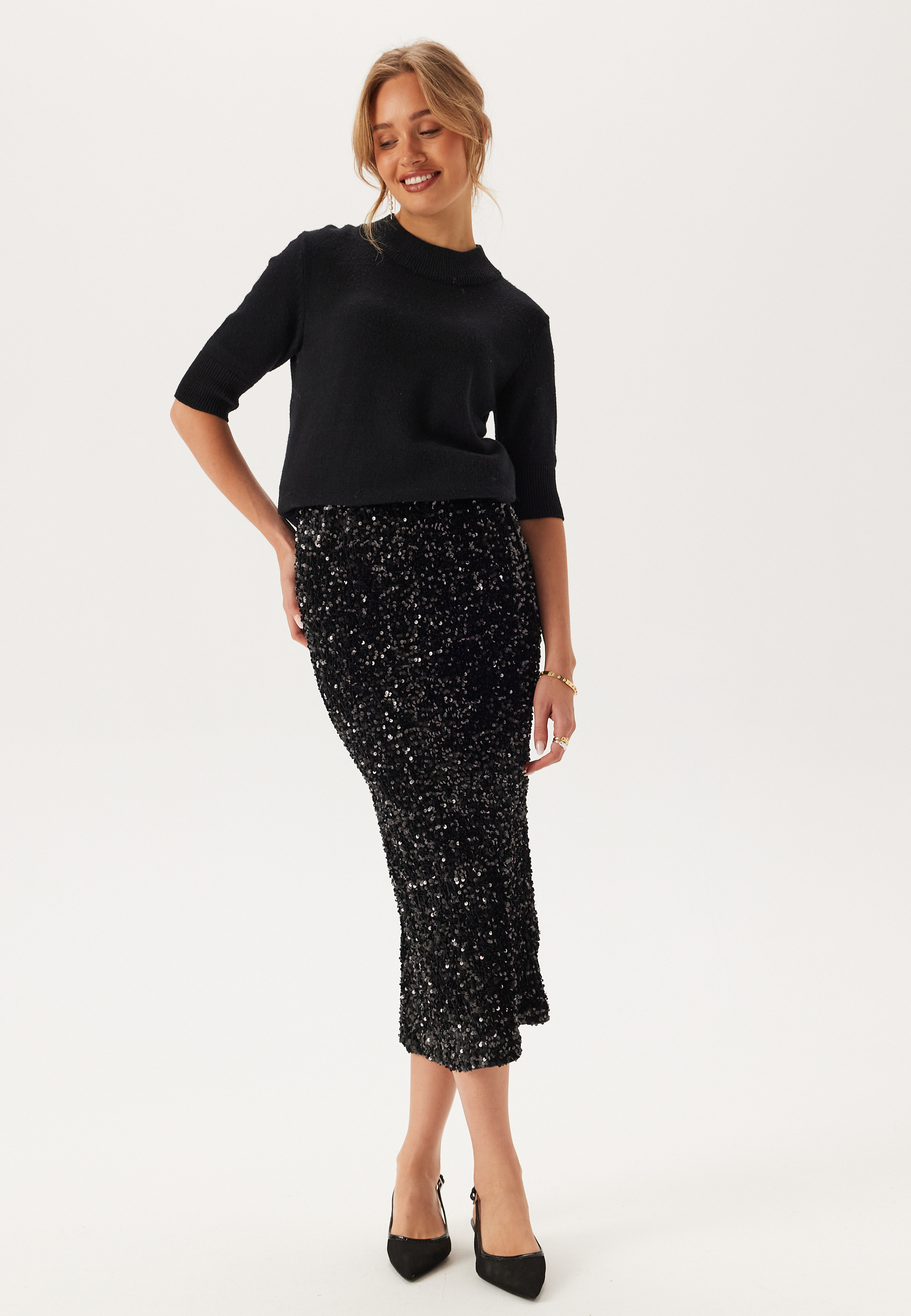 Vifaith Hw Midi Sequin Skirt 3