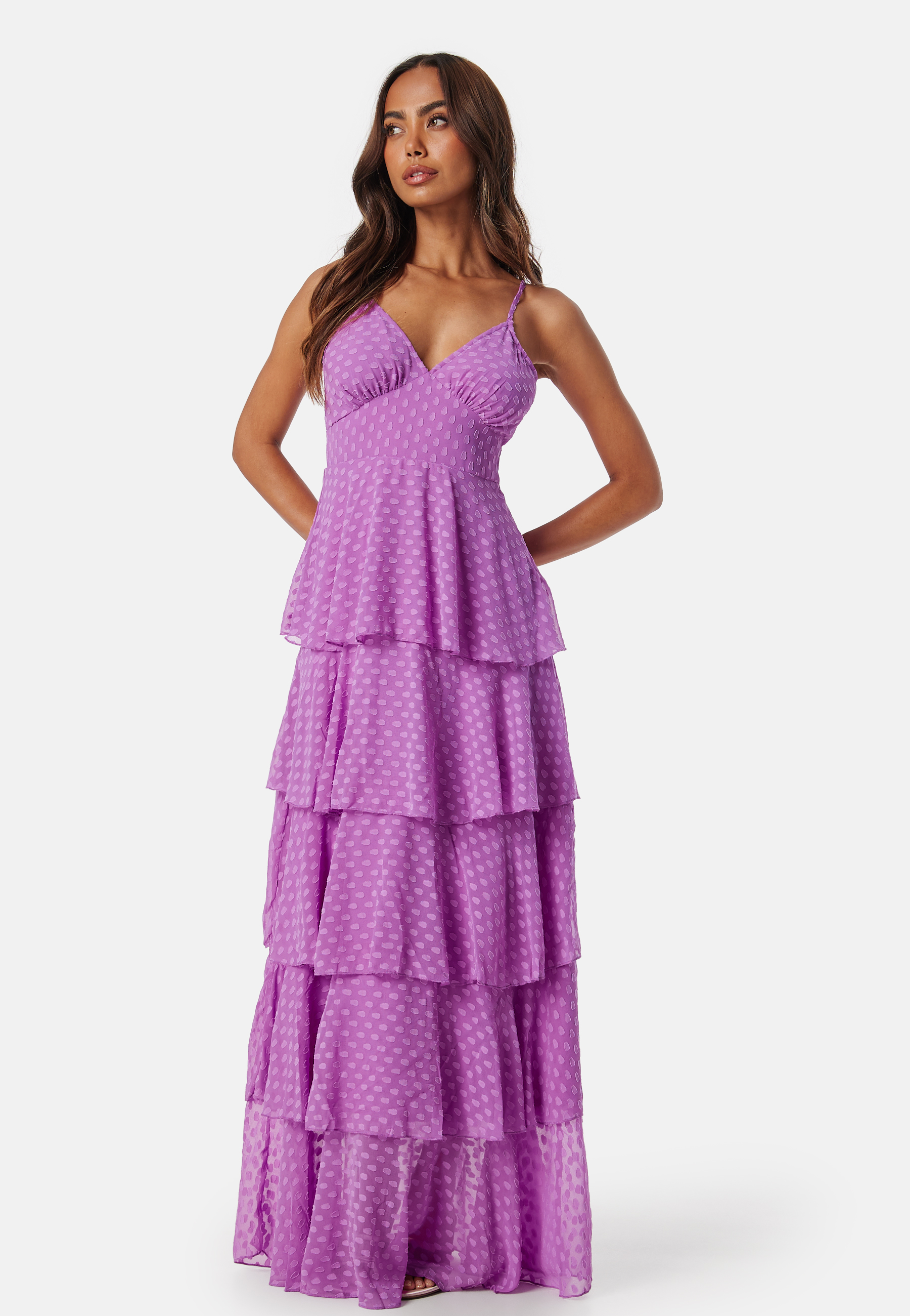 Viika V-Neck maxi flounce dress