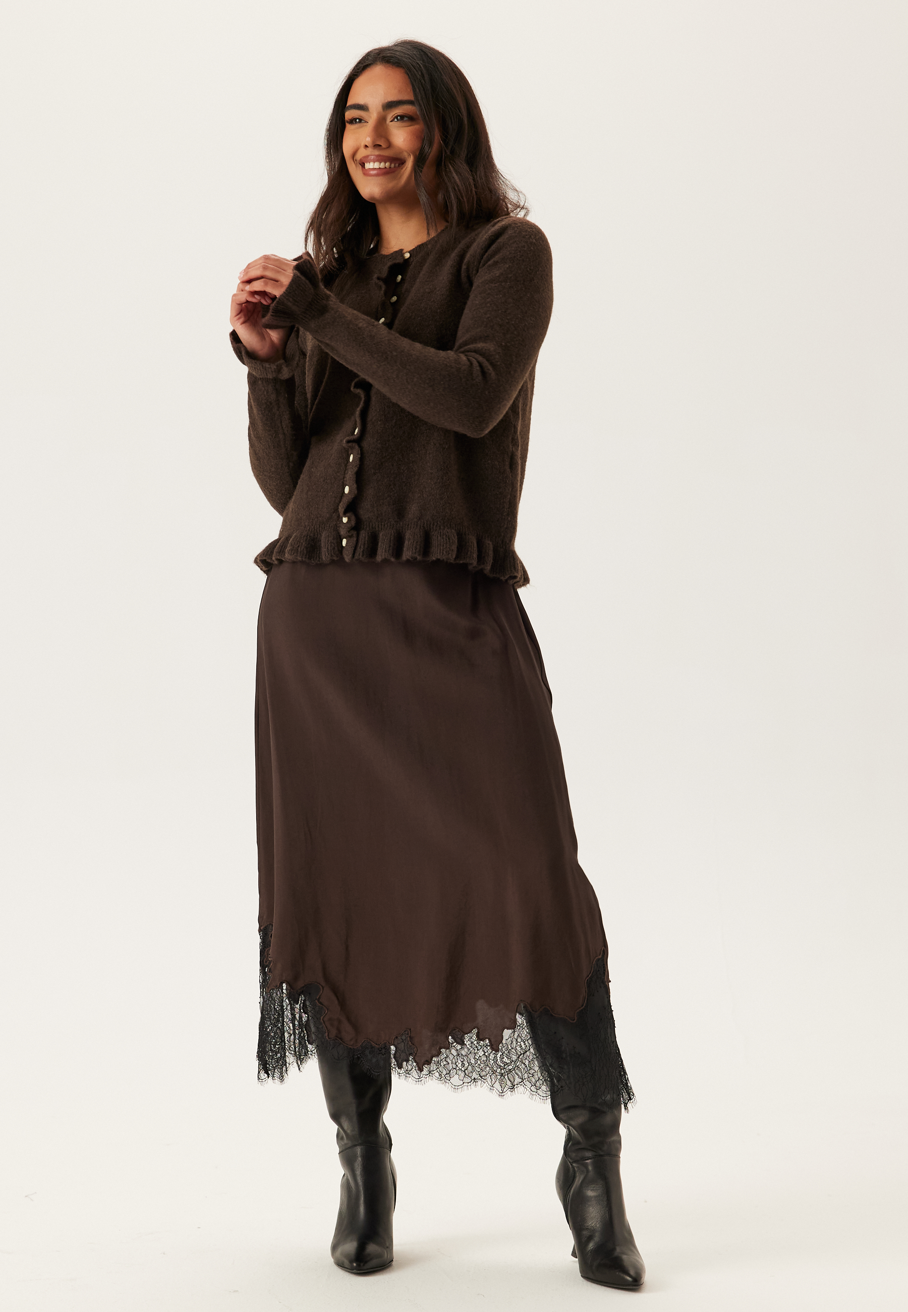 Vijacia O-neck L/S FRILL KNIT 3