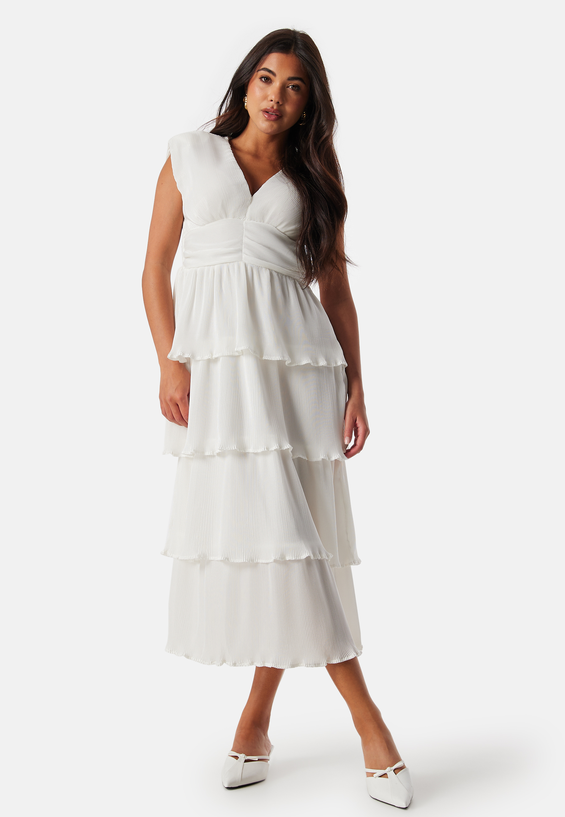 Vilillian V-Neck plisse ankle dress