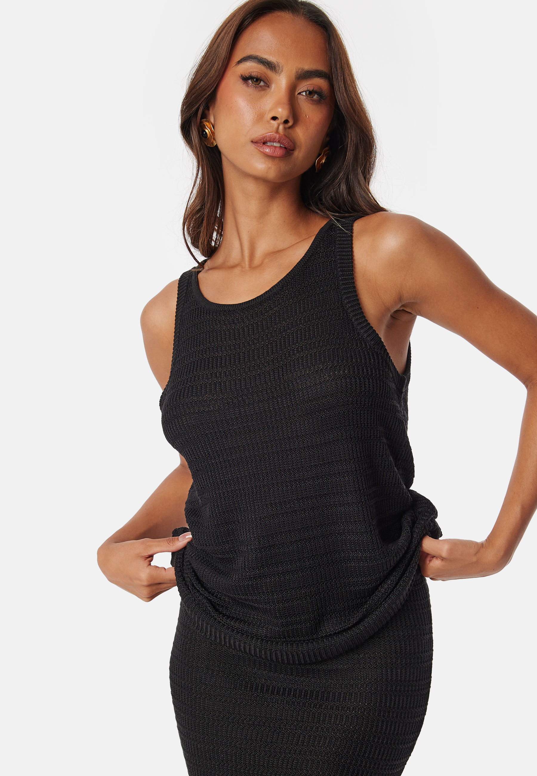 Vimargot open O-Neck S/L knit top