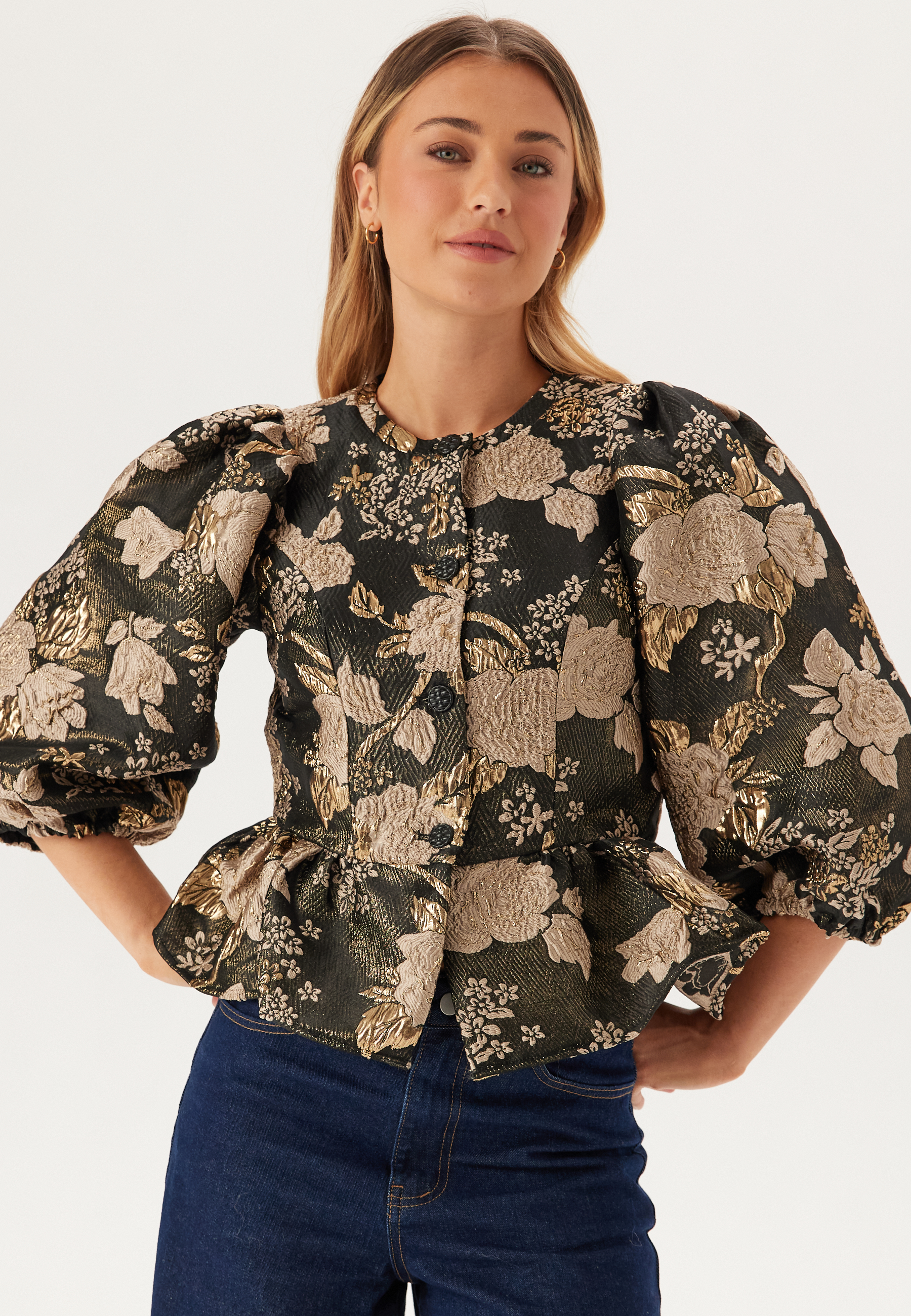 Viothea 3/4 PEPLUM JACQUARD TO