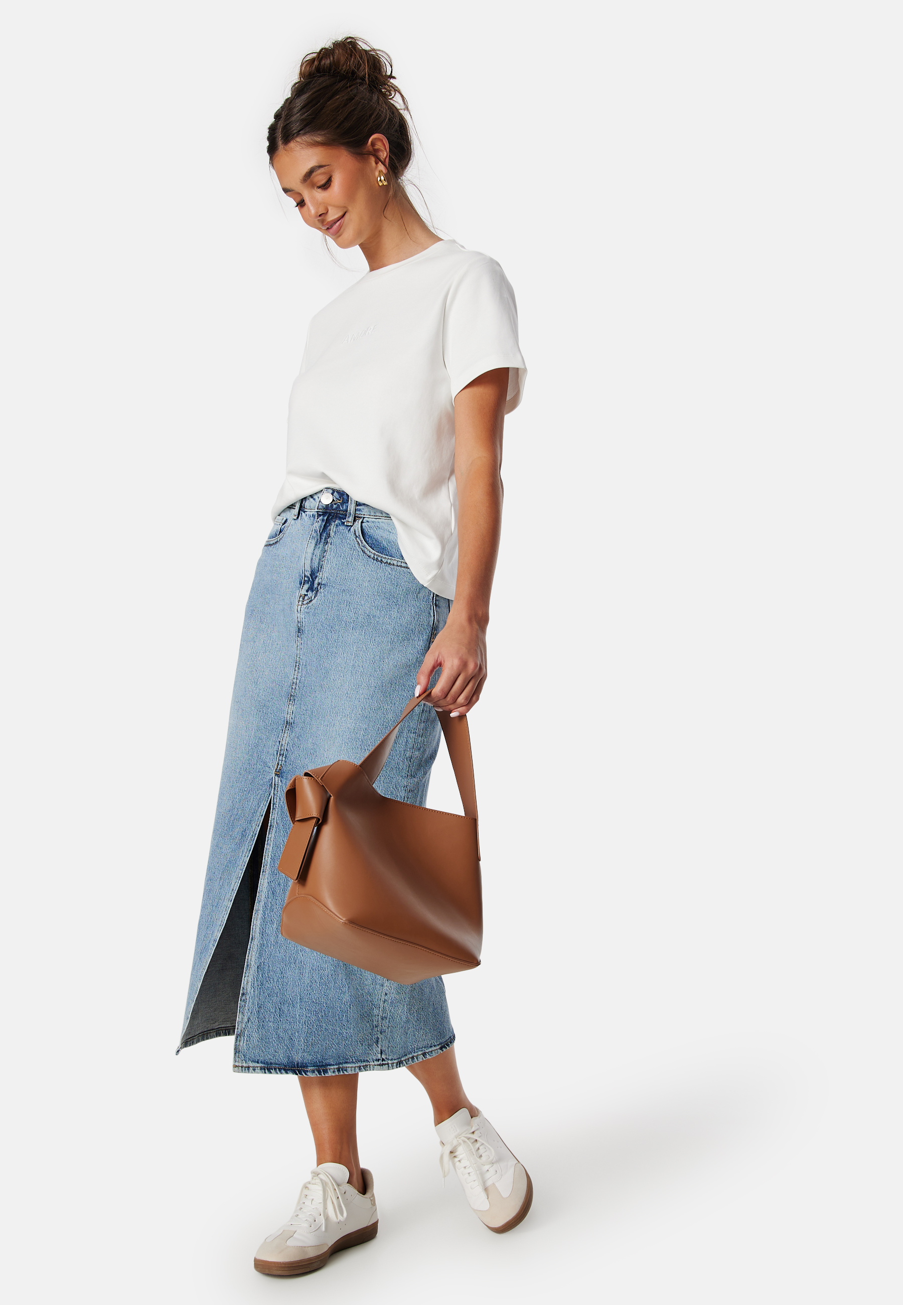 Vipia new High Waist midi denim skirt 2