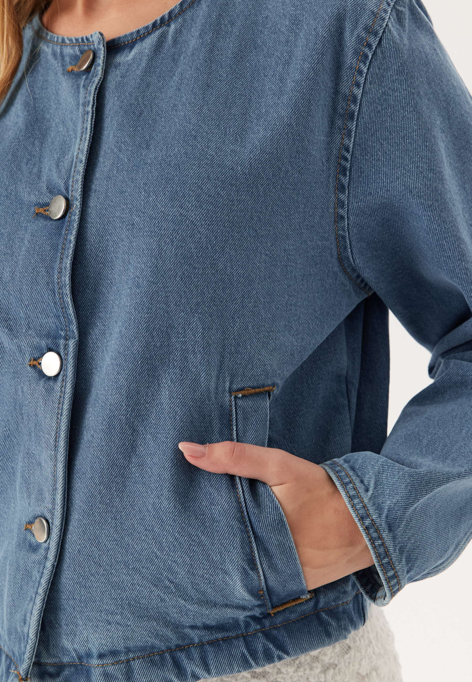 Vireba L/S O-NECK DENIM JACKET 3