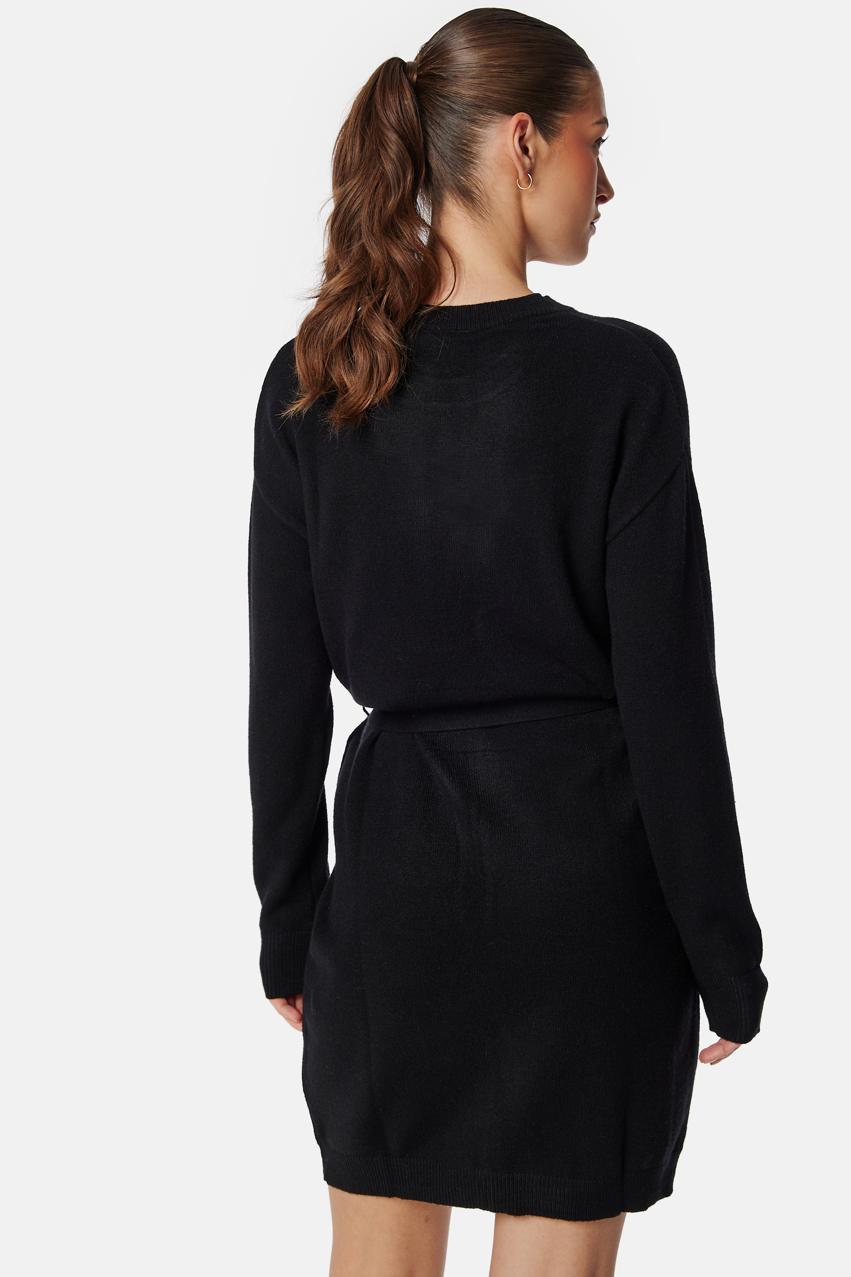 Viril O-neck L/S BELT KNIT DRESS 2