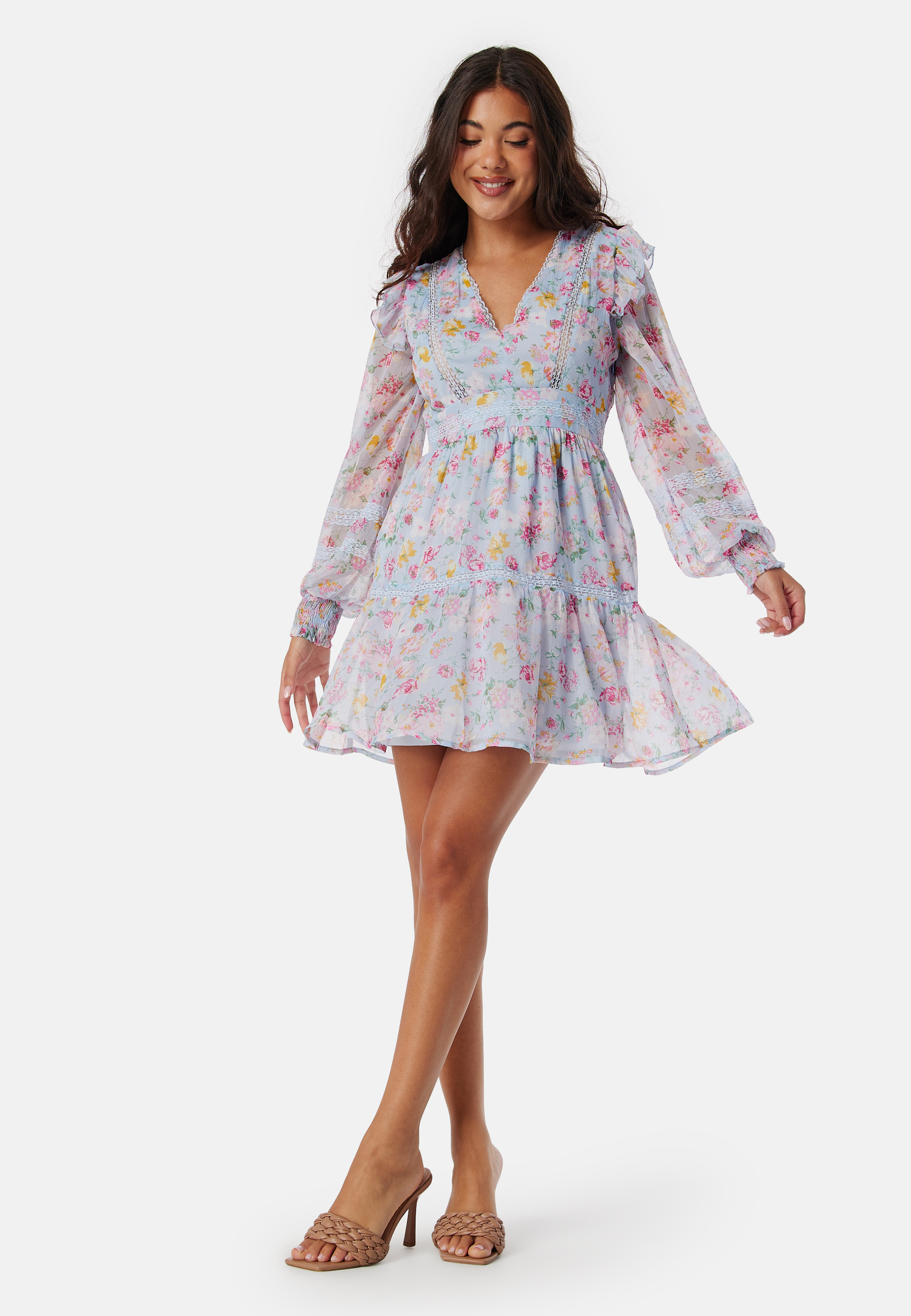 Viroman New V-neck L/S Short Dress 2