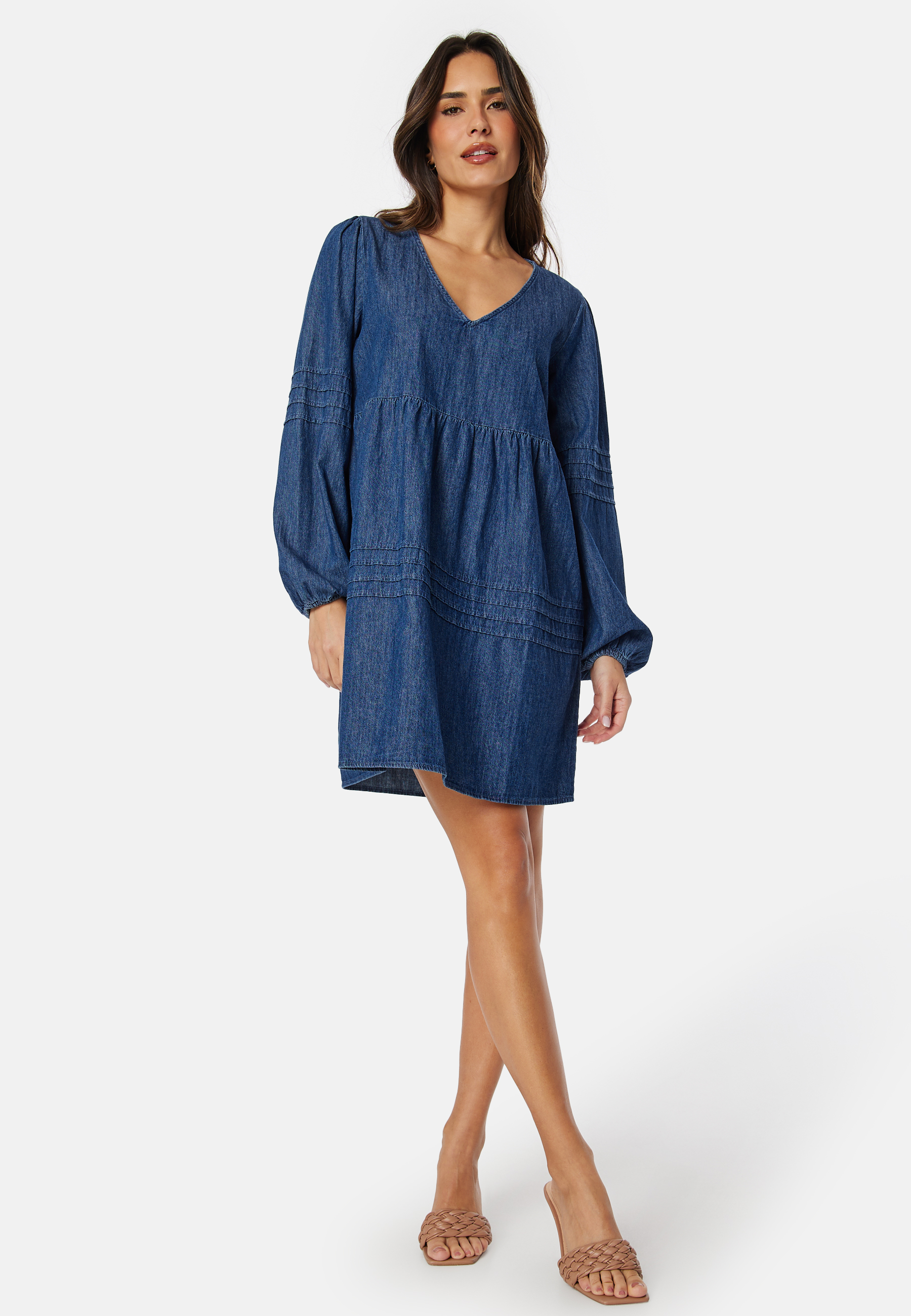 Virowie L/S V-Neck Denim Dress 2